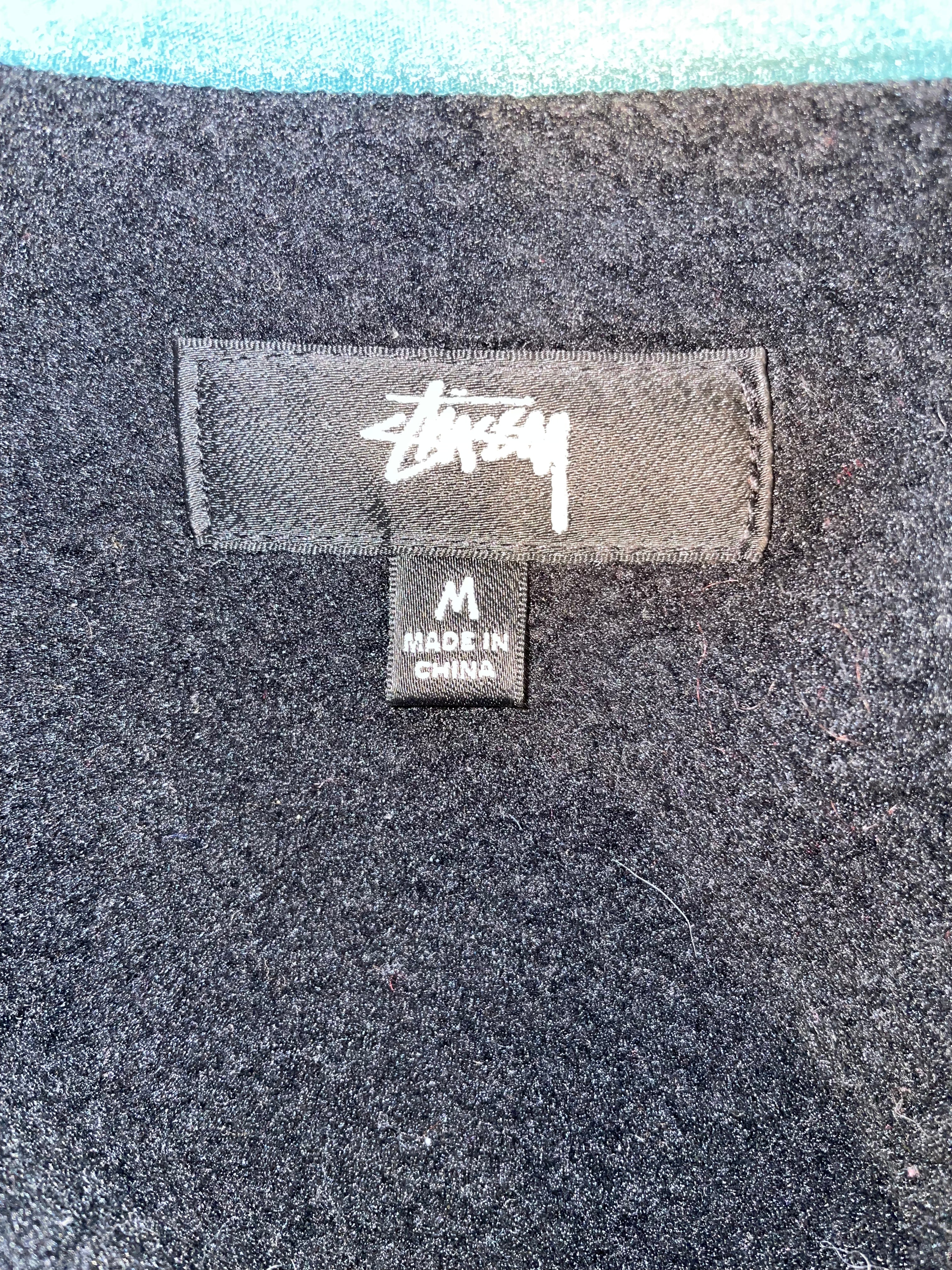 STUSSY/Fleece Jkt/M/Cotton/BLK/zip fleece view 3