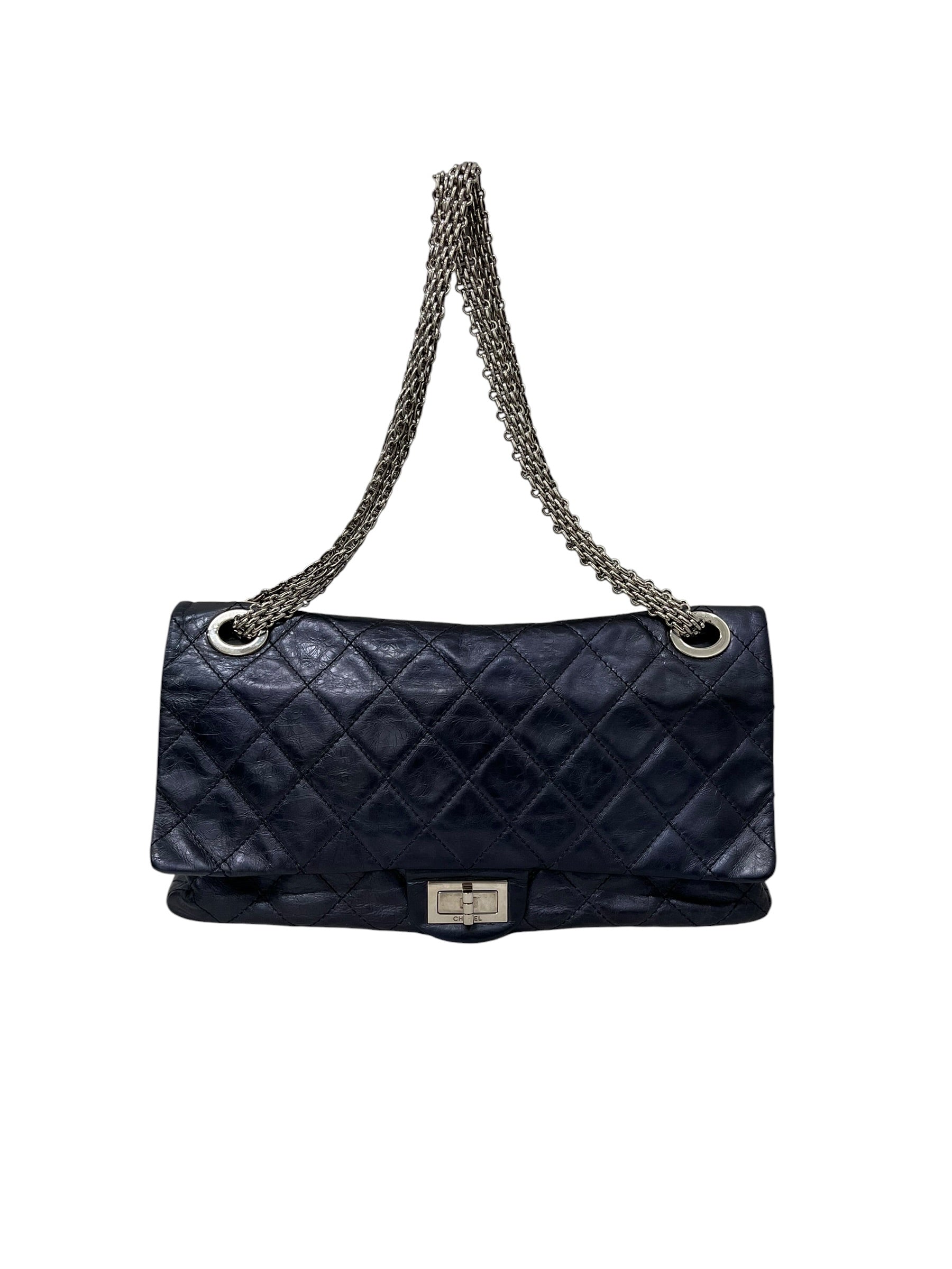 CHANEL/Hand Bag/Leather/NVY/2.55 REISSUE DOUBLE FLAP view 1