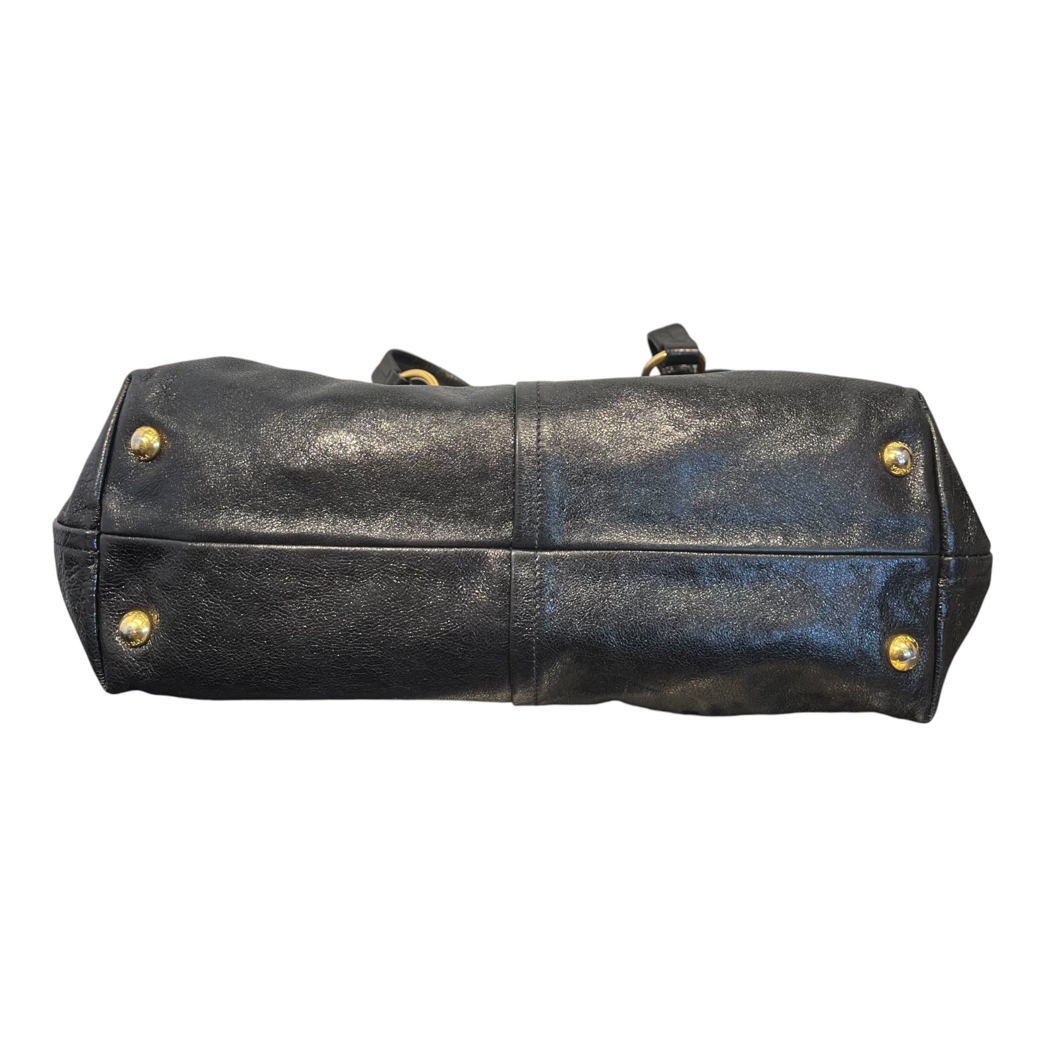 PRADA/Hand Bag/Leather/BLK/gold-tone hardware view 3