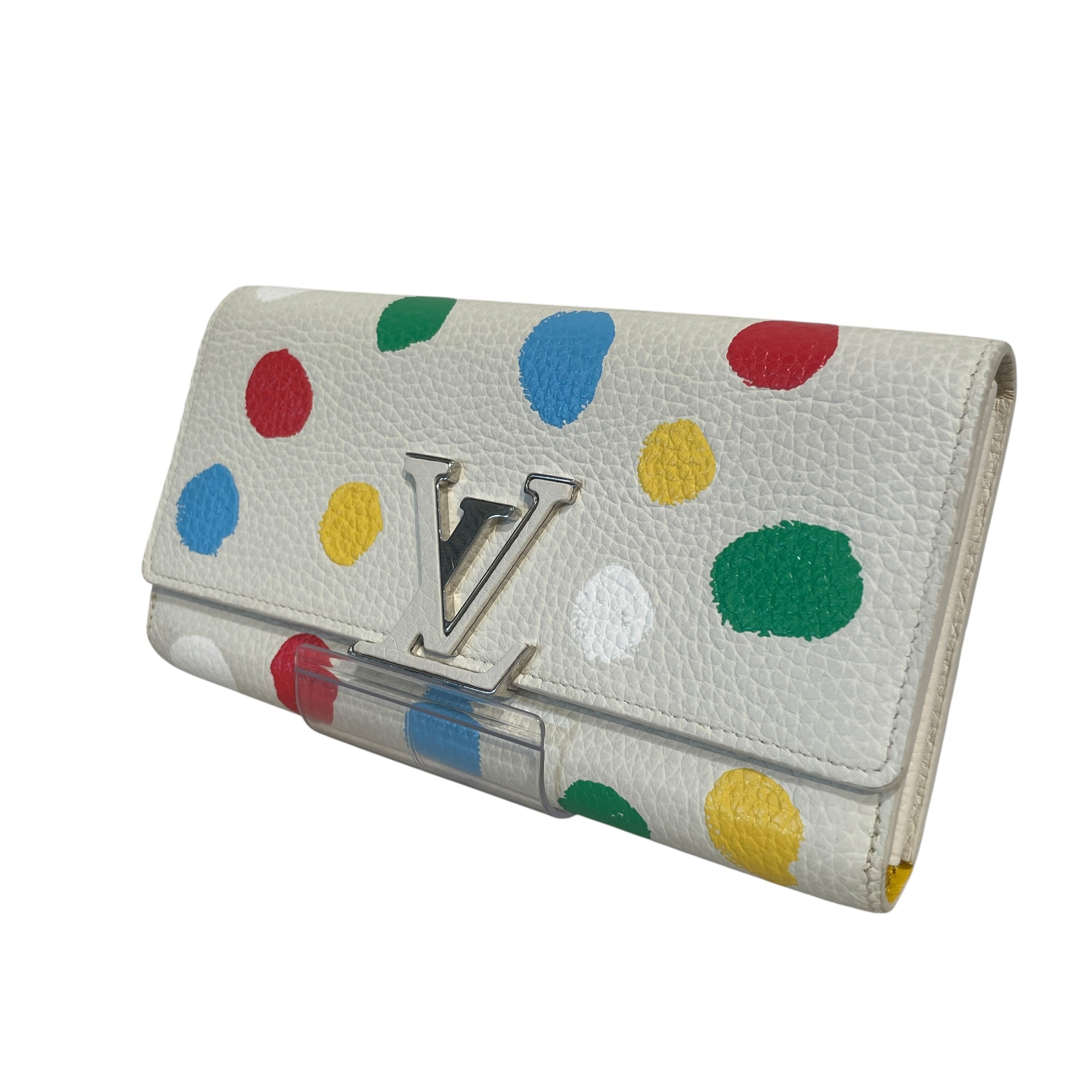 LOUIS VUITTON/Long Wallet/Polka dot/Leather/WHT/Yayoi Kusama Portefueille view 1
