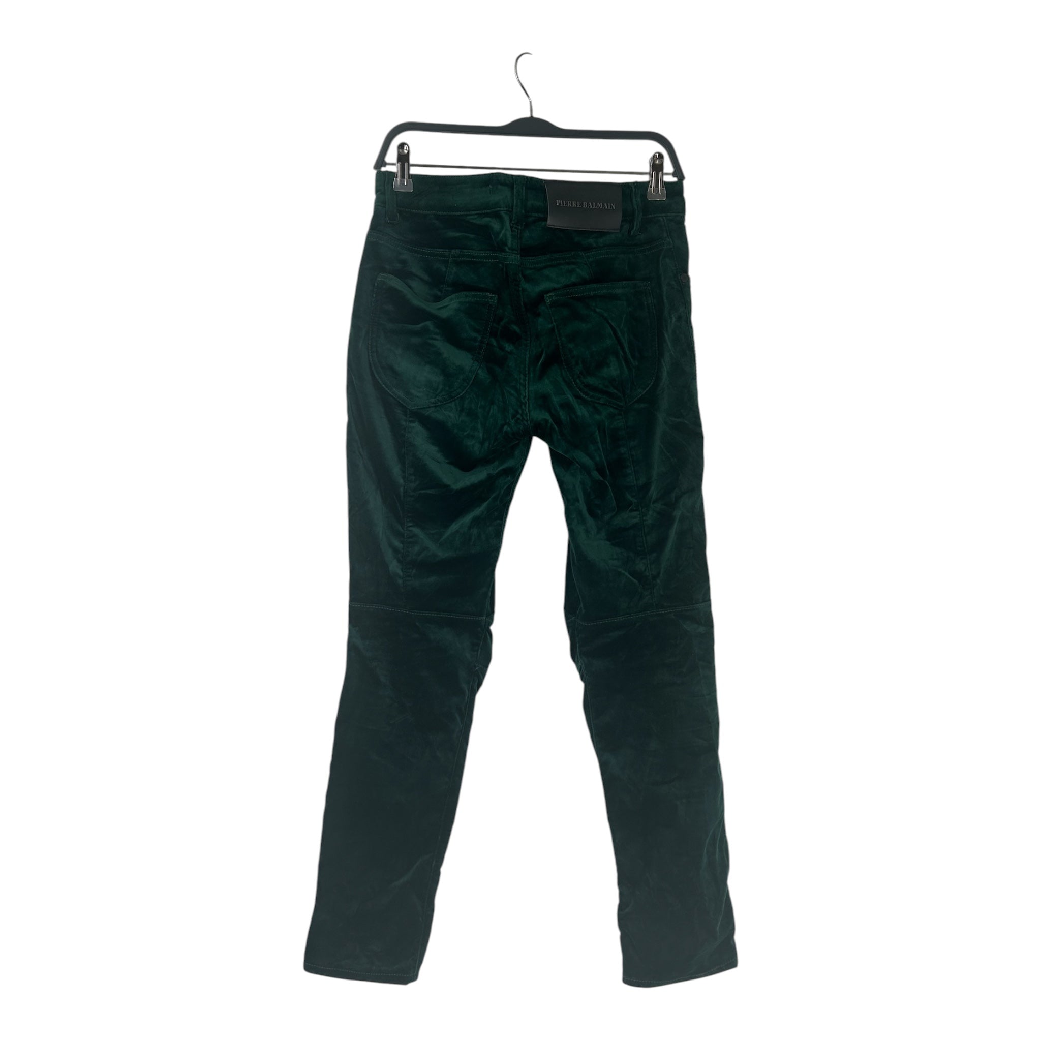 PIERRE BALMAIN/Skinny Pants/28/GRN/VELOUR BIKER view 2