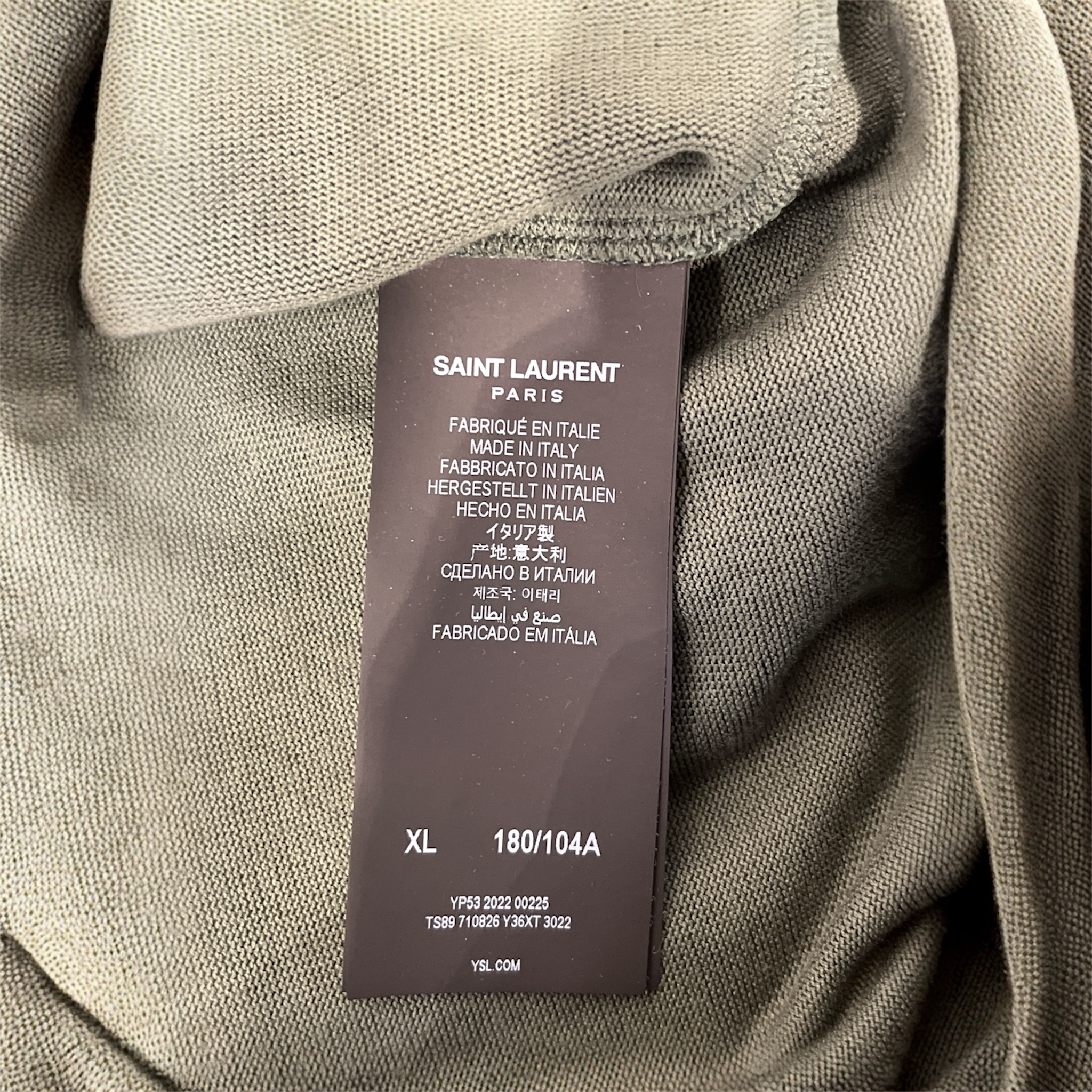 SAINT LAURENT/T-Shirt/XL/Cotton/GRN/RIVE GAUCHE JERSEY view 3