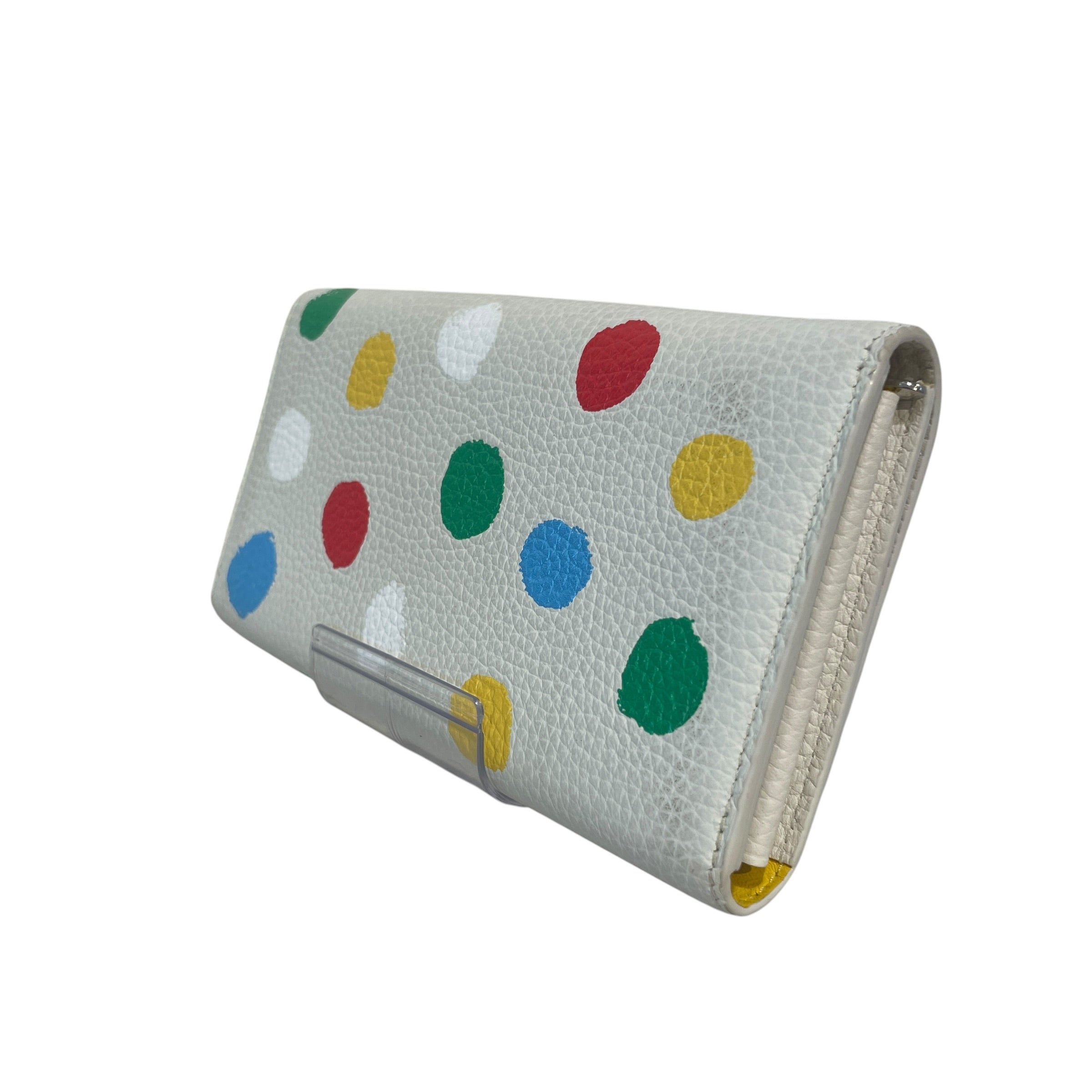 LOUIS VUITTON/Long Wallet/Polka dot/Leather/WHT/Yayoi Kusama Portefueille view 2