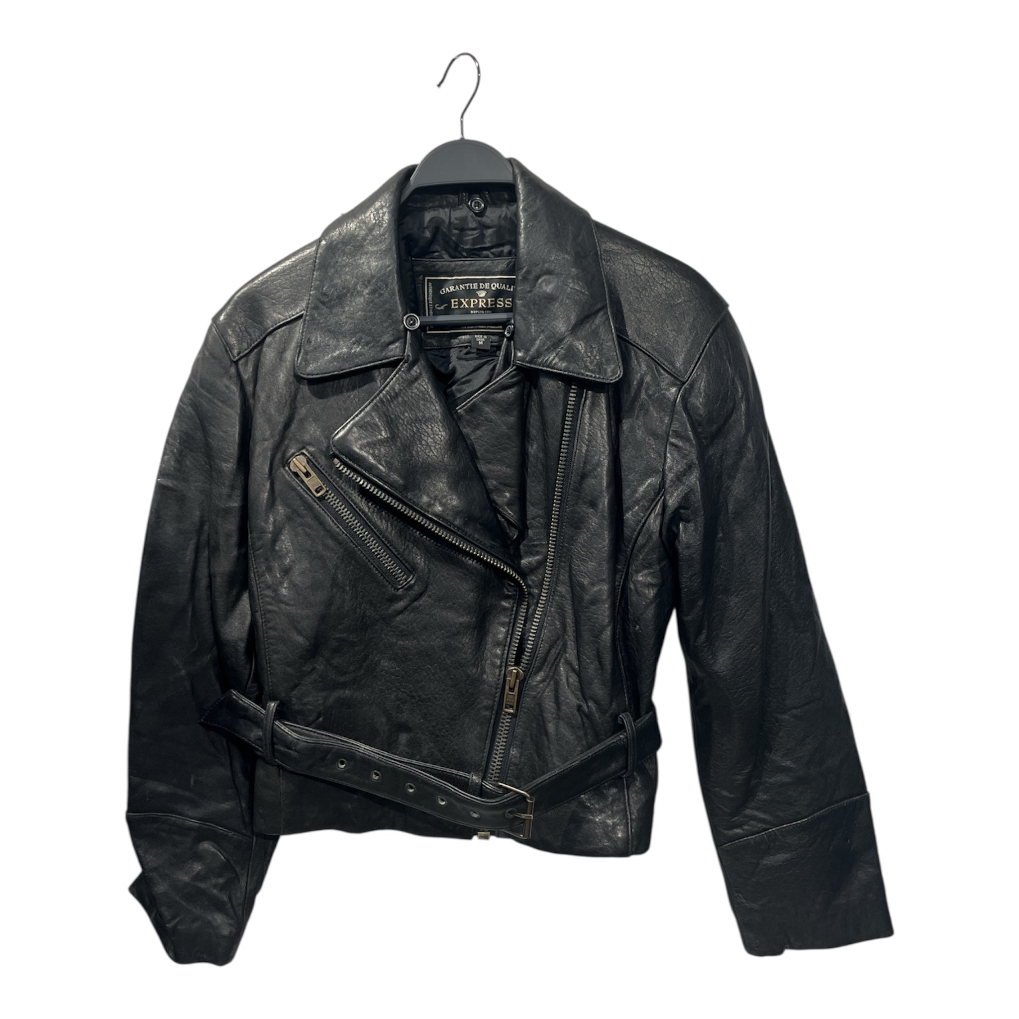 Express/Vintage/Leather Jkt/M/Leather/BLK/ASYMETRICAL ZIP view 1