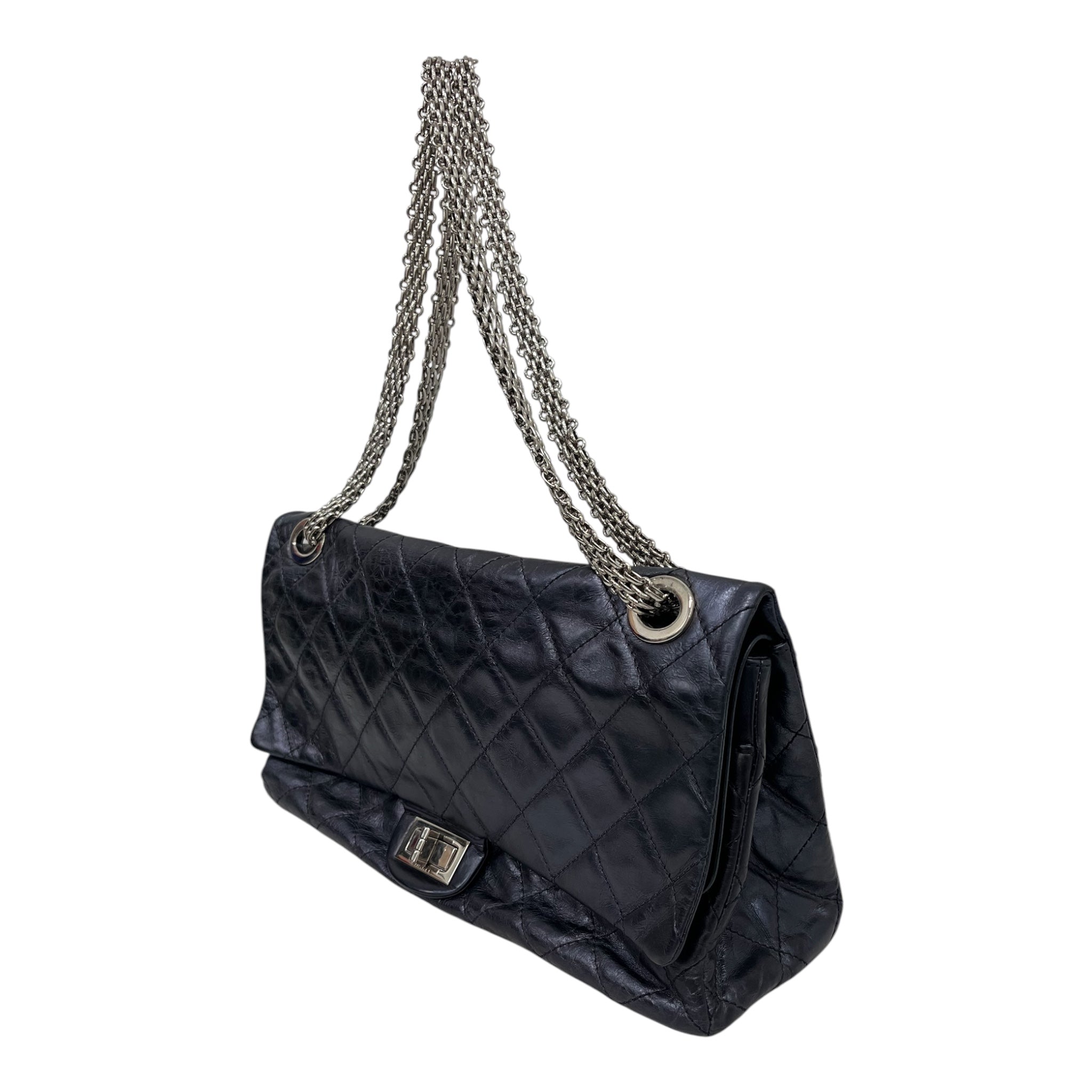 CHANEL/Hand Bag/Leather/NVY/2.55 REISSUE DOUBLE FLAP view 6