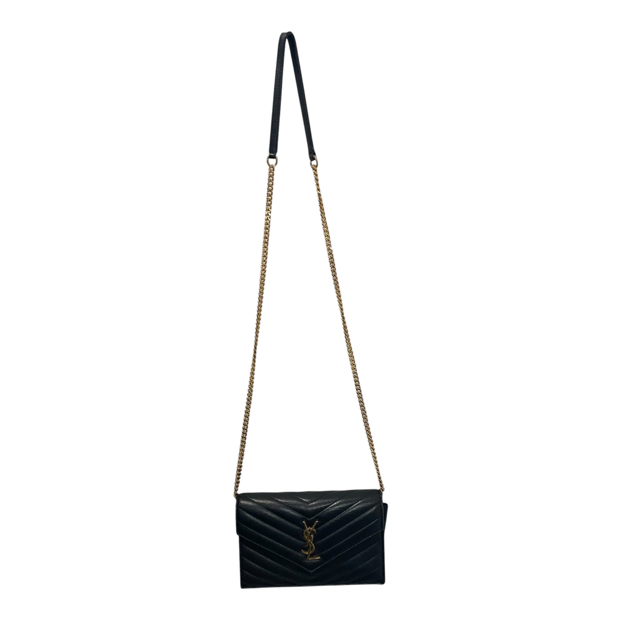 SAINT LAURENT/Cross Body Bag/Leather/BLK/CASSANDRE ENVELOPE W GLD HRDWR view 1