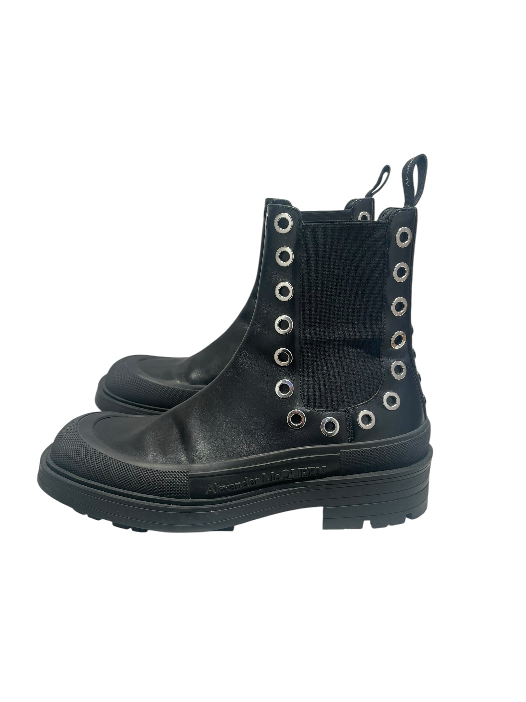 Alexander McQueen/Biker Boots/US 11/Leather/BLK/silver detail/ platform boots view 2