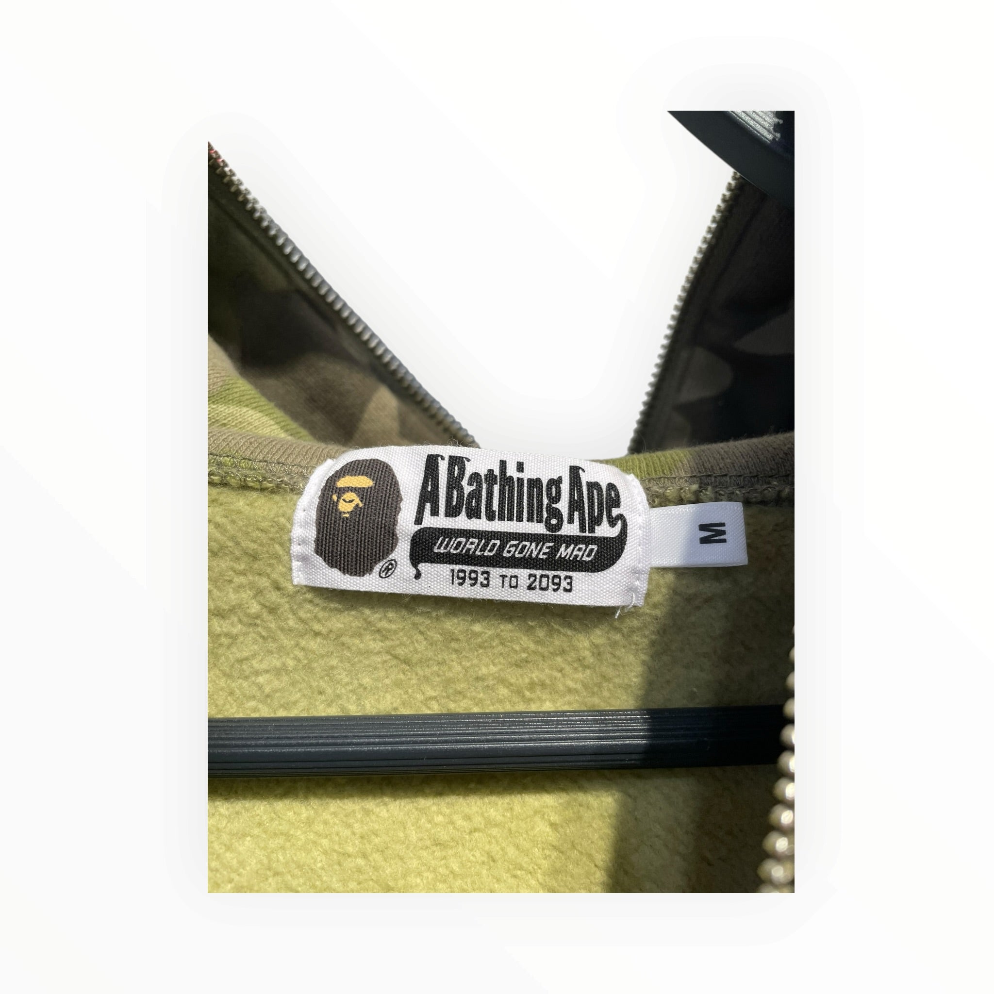 A BATHING APE/Zip Up Hoodie/M/Camouflage/Cotton/KHK/shark hood view 3