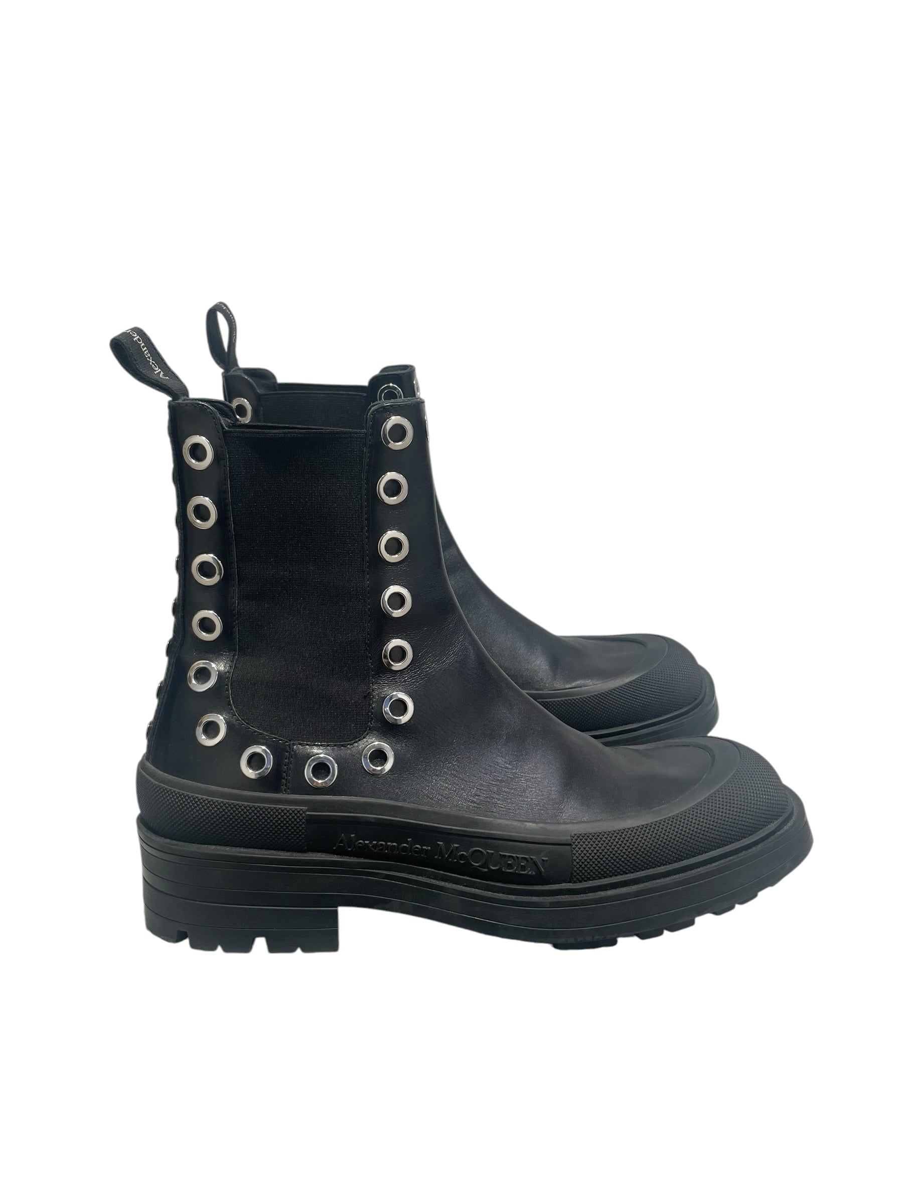 Alexander McQueen/Biker Boots/US 11/Leather/BLK/silver detail/ platform boots view 3