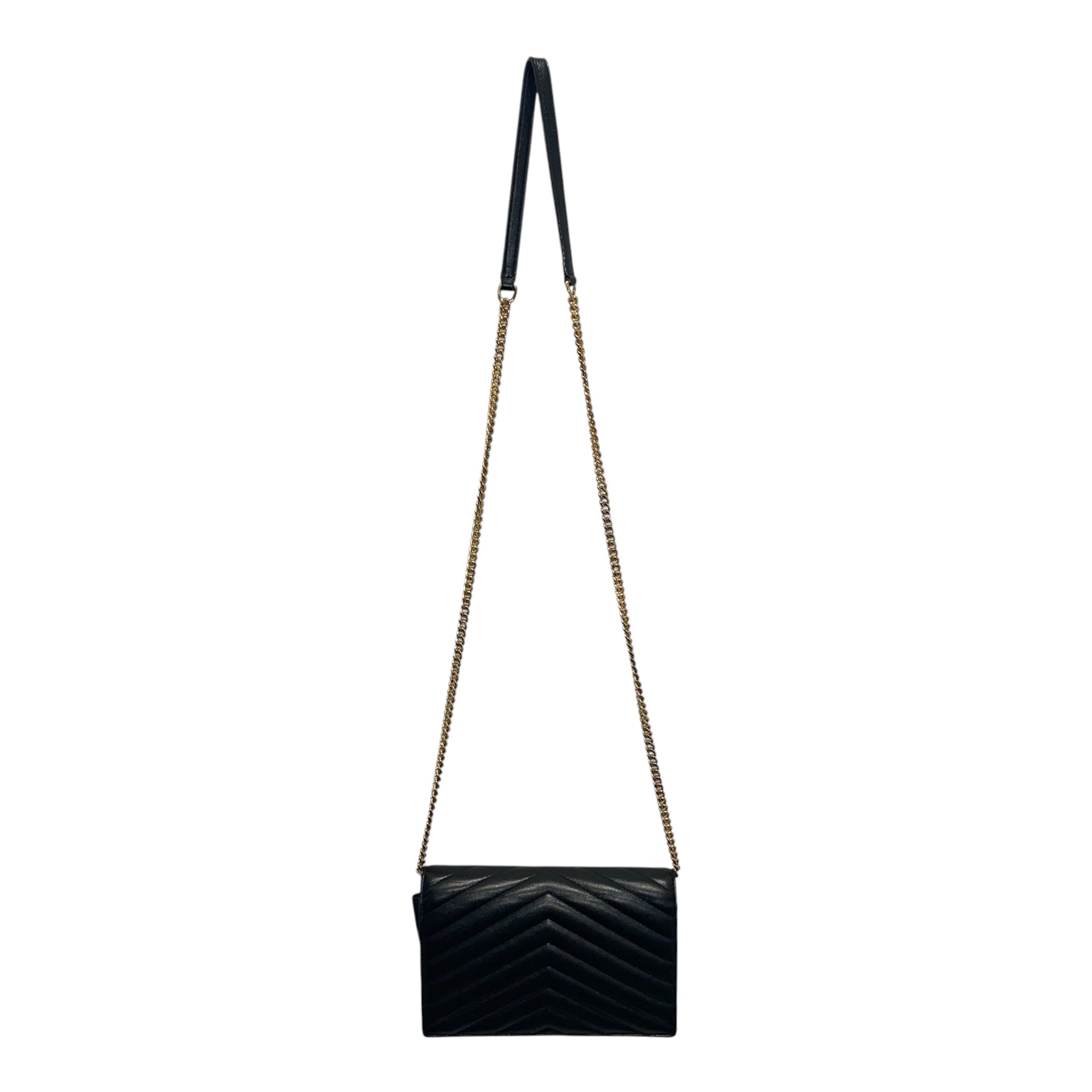 SAINT LAURENT/Cross Body Bag/Leather/BLK/CASSANDRE ENVELOPE W GLD HRDWR view 2