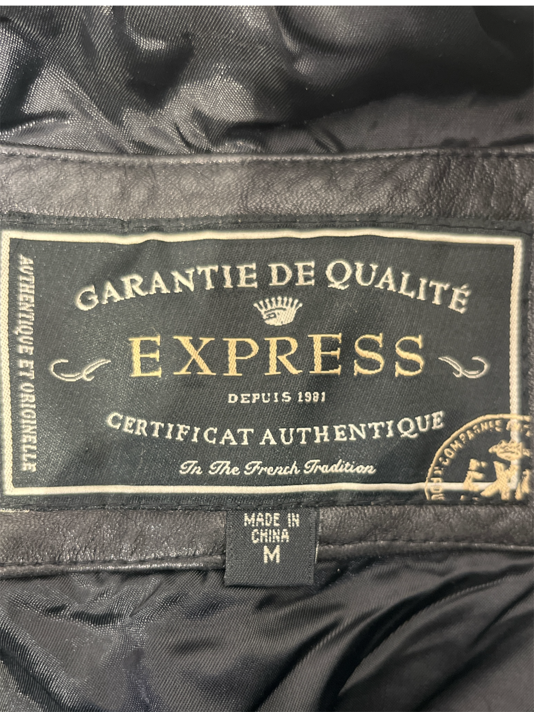 Express/Vintage/Leather Jkt/M/Leather/BLK/ASYMETRICAL ZIP view 4