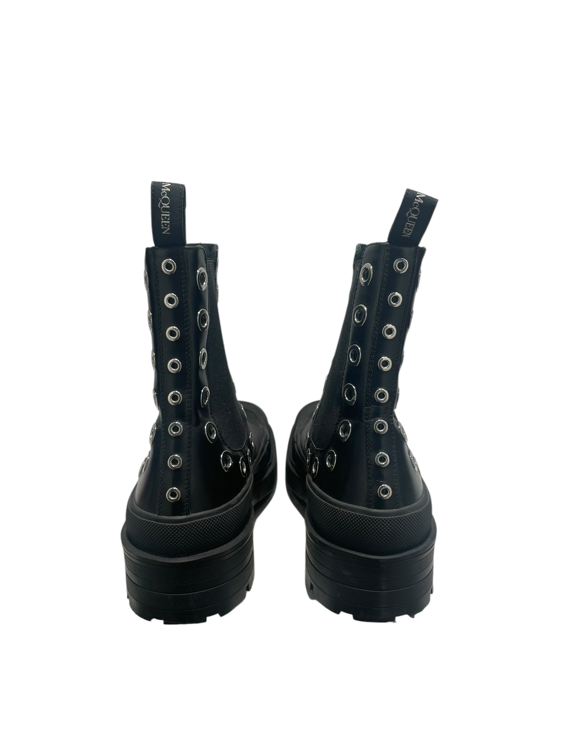 Alexander McQueen/Biker Boots/US 11/Leather/BLK/silver detail/ platform boots view 4