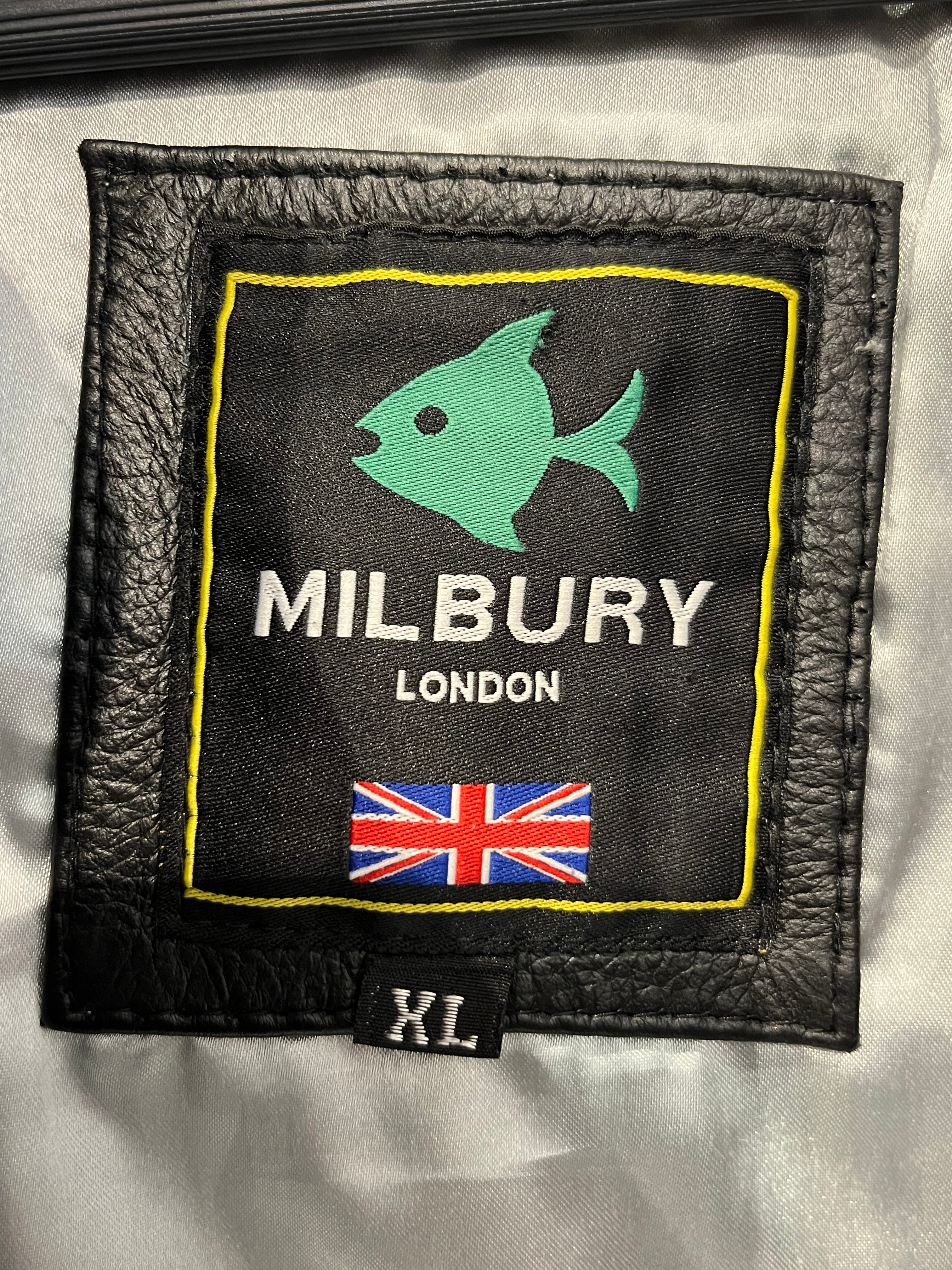 MILBURY LONDON/Leather Jkt/XL/Leather/BLK/Graphic/RACECAR view 3