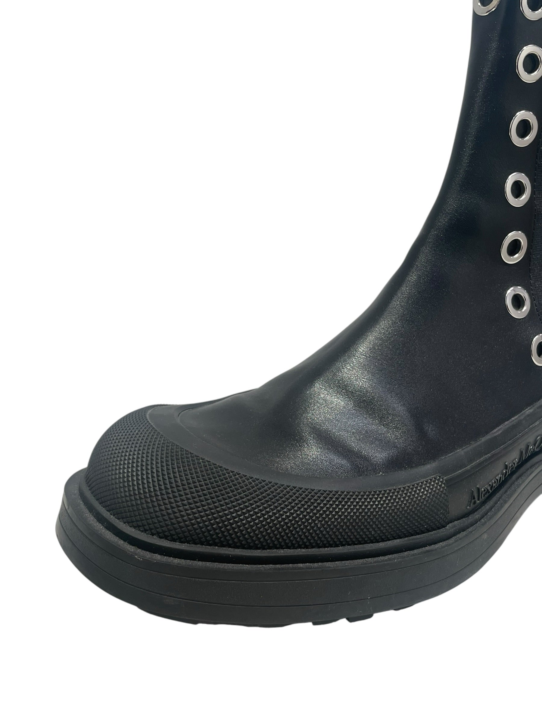 Alexander McQueen/Biker Boots/US 11/Leather/BLK/silver detail/ platform boots view 9
