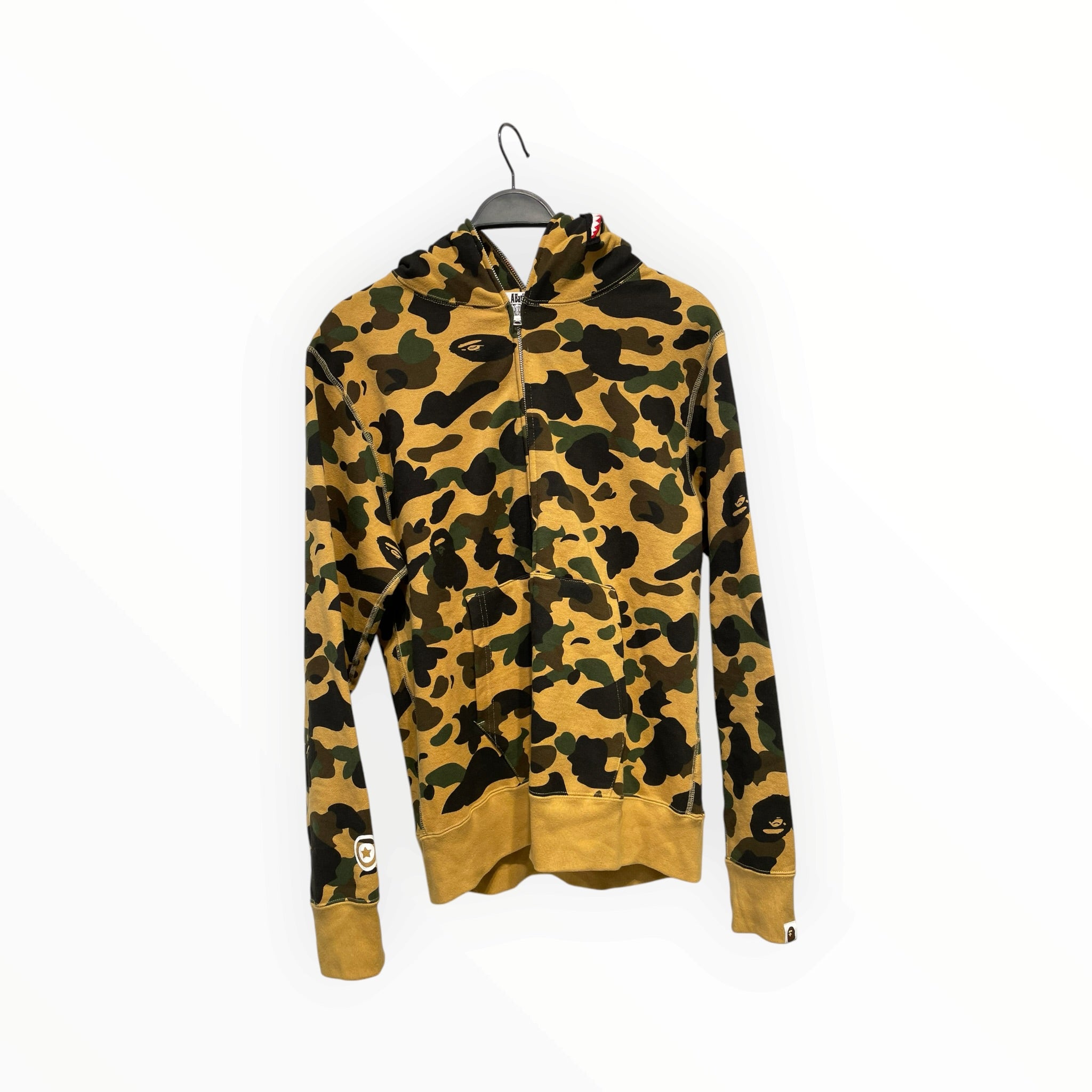 A BATHING APE/Zip Up Hoodie/L/Camouflage/Cotton/GLD/wgm on hood view 1