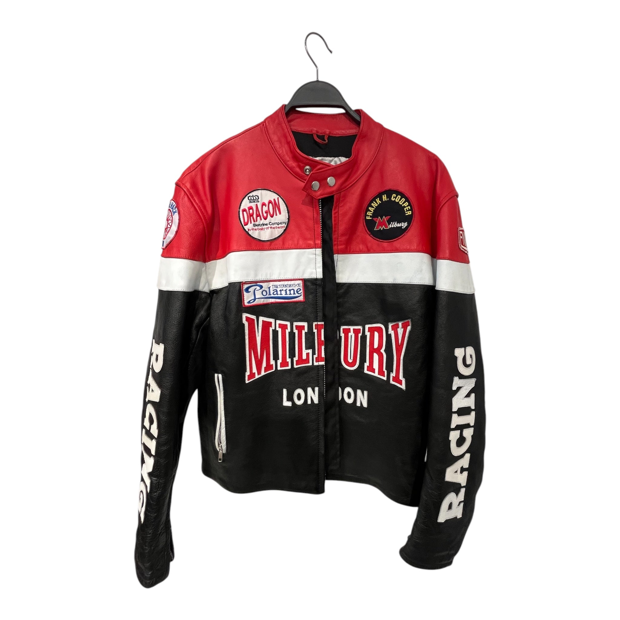 MILBURY LONDON/Leather Jkt/XL/Leather/BLK/Graphic/RACECAR view 1