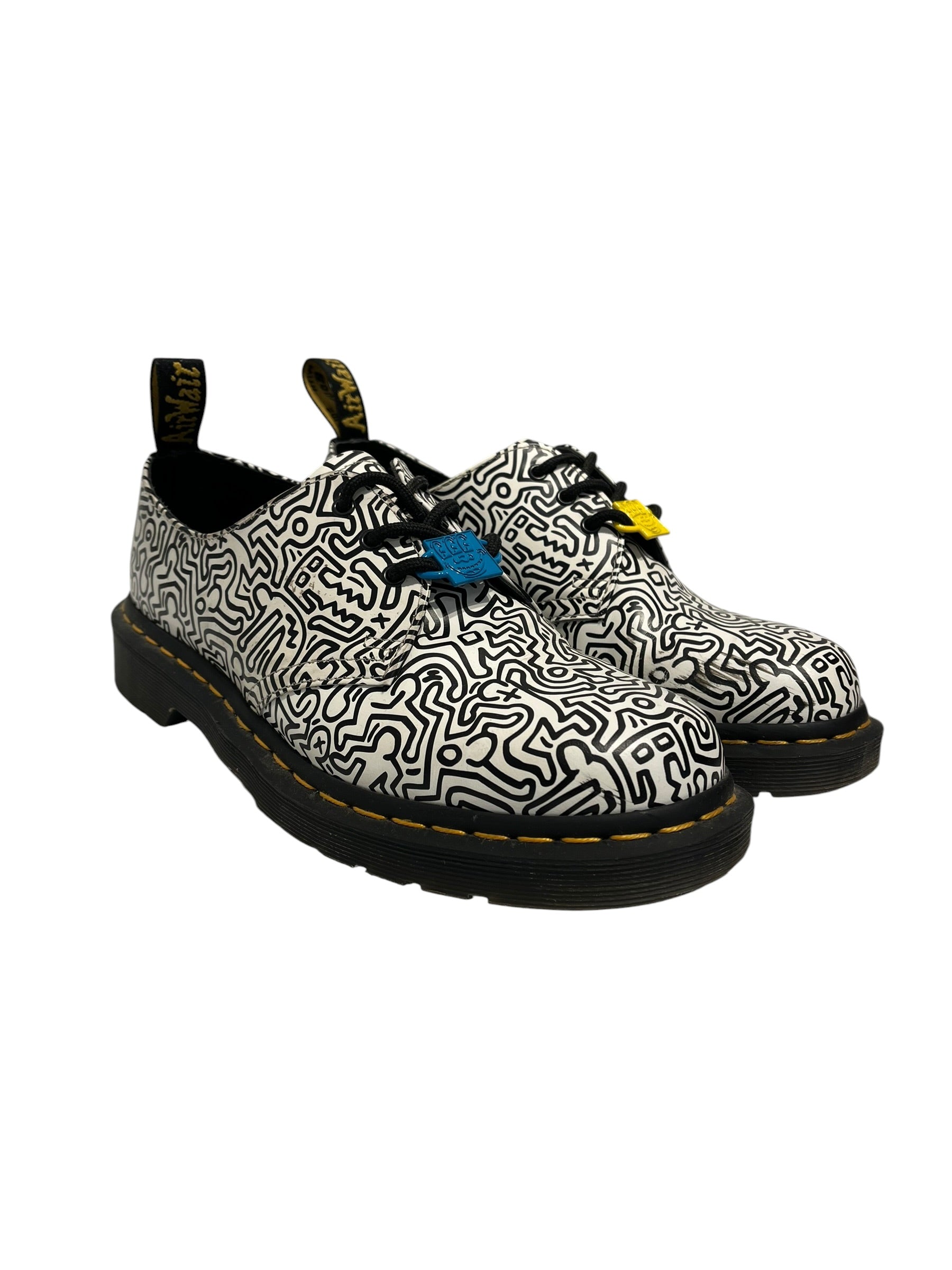 Dr.Martens/Loafers/US 7/All Over Print/Leather/WHT/KEITH HARING OXFORDS view 1