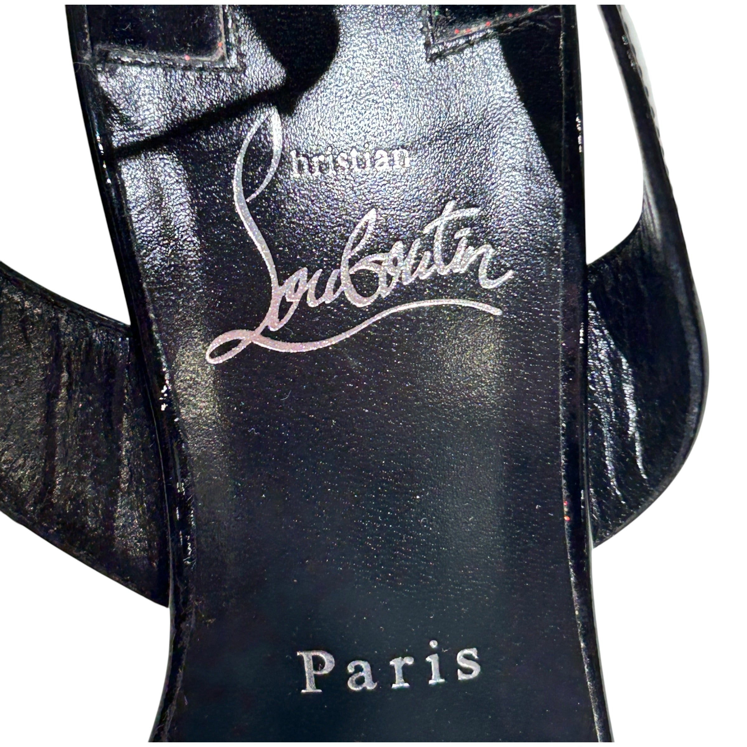 Christian Louboutin/Heels/US 6/Leather/BLK/zeppa chick wedge sandal view 3