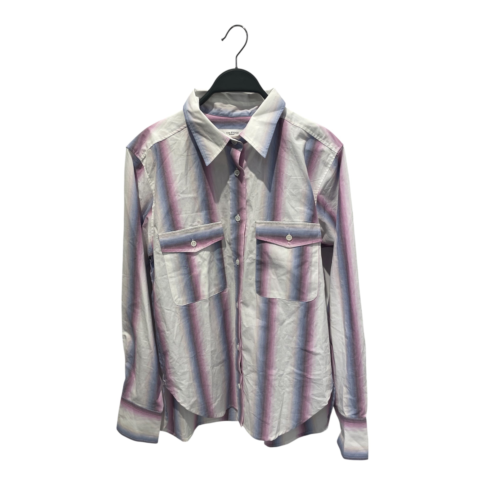 ISABEL MARANT ETOILE/LS Shirt/38/Cotton/WHT/Stripe/dye fade button up view 1