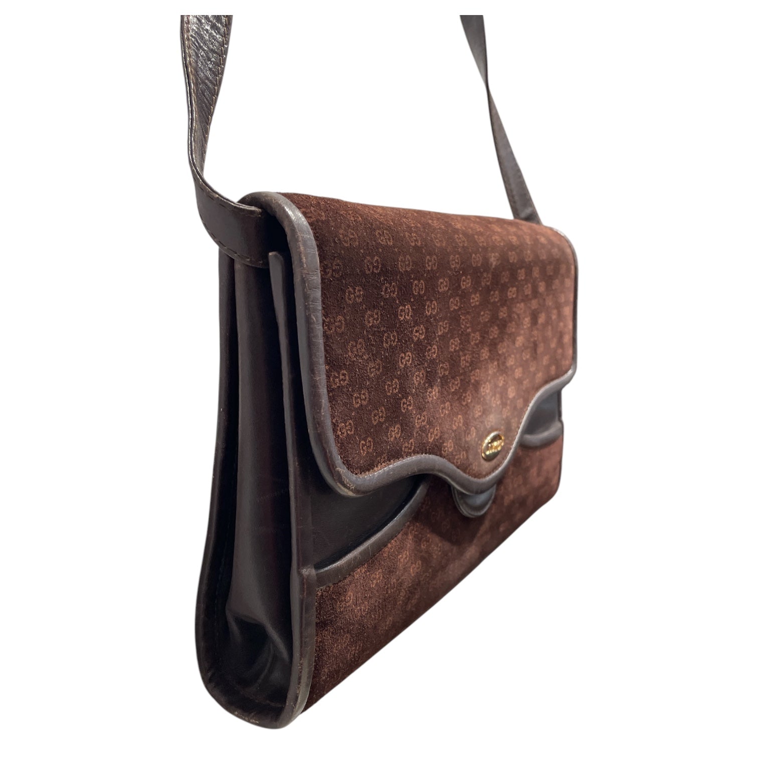 GUCCI/Cross Body Bag/Monogram/Suede/BRW/044/256/113 view 3