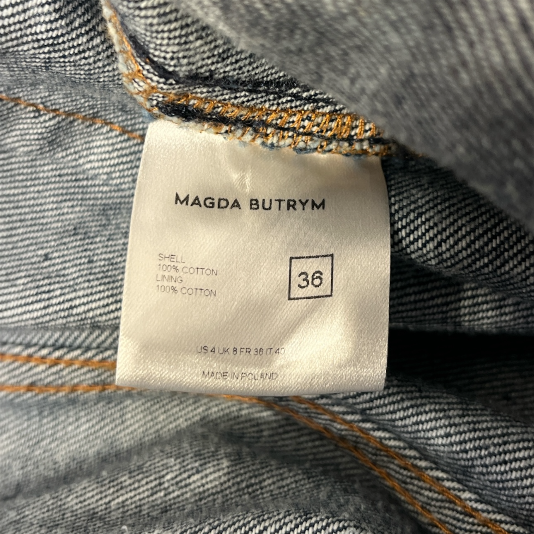 Magda Butrym/Wide Leg Pants/36/Denim/NVY/High-waisted/ view 3