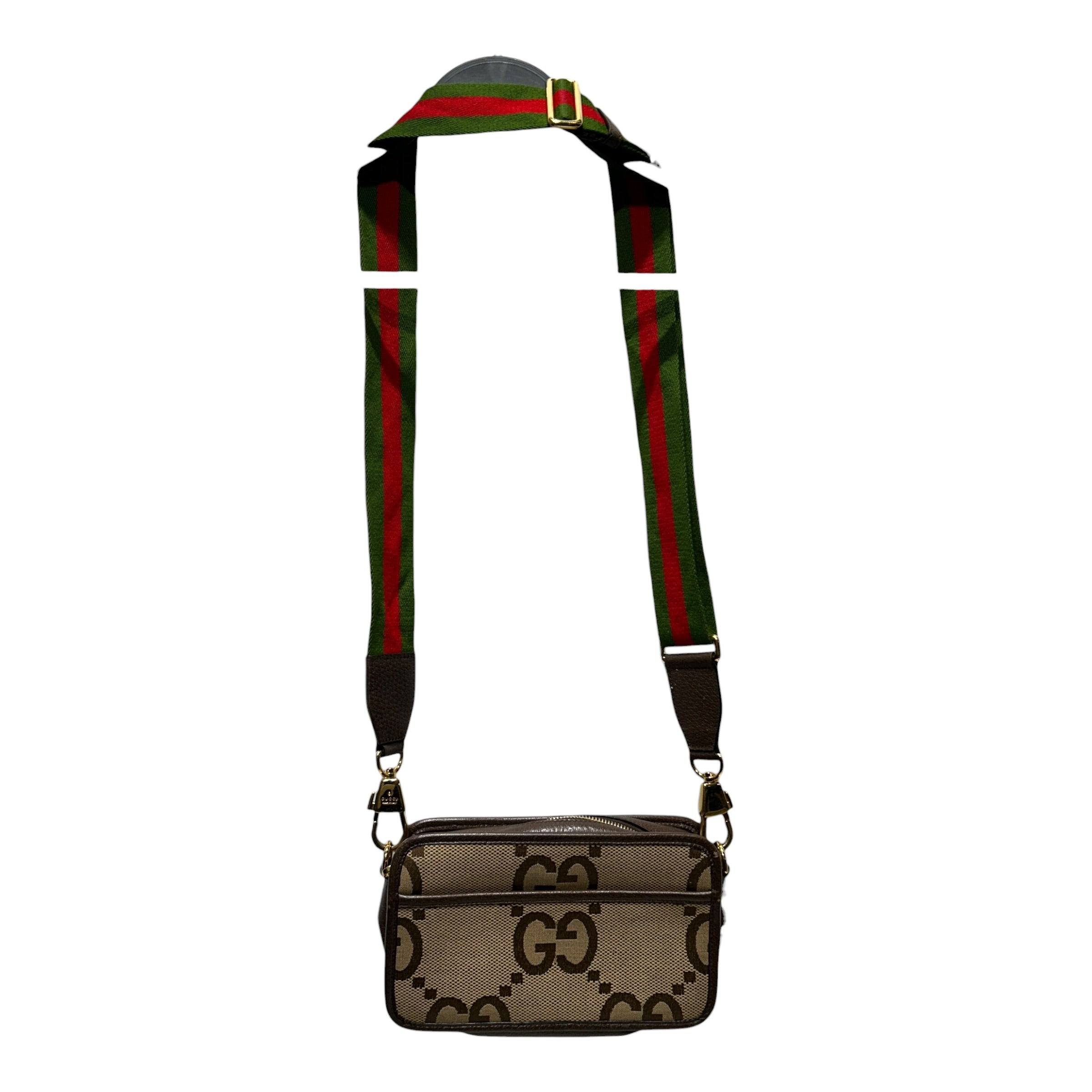 GUCCI/Cross Body Bag/Monogram/Leather/BRW/CANVAS JUMBO GG view 2