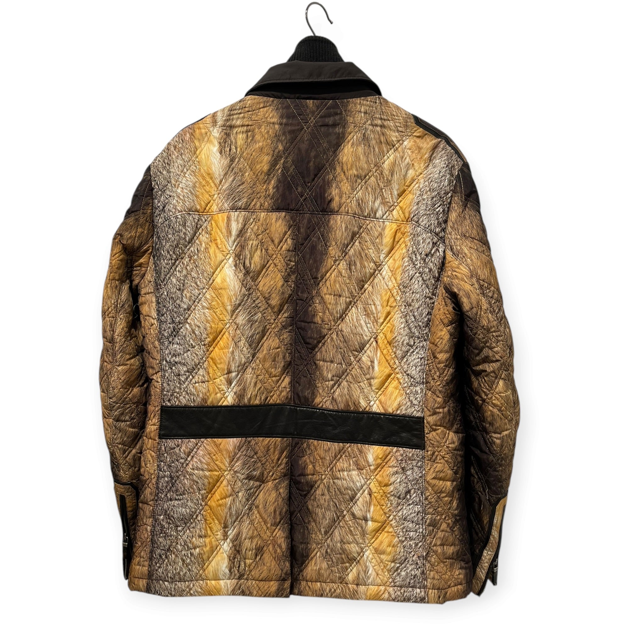 ETRO/Quilted Jkt/XXL/Polyester/YEL/All Over Print/ANIMAL HAIR PRINT view 4