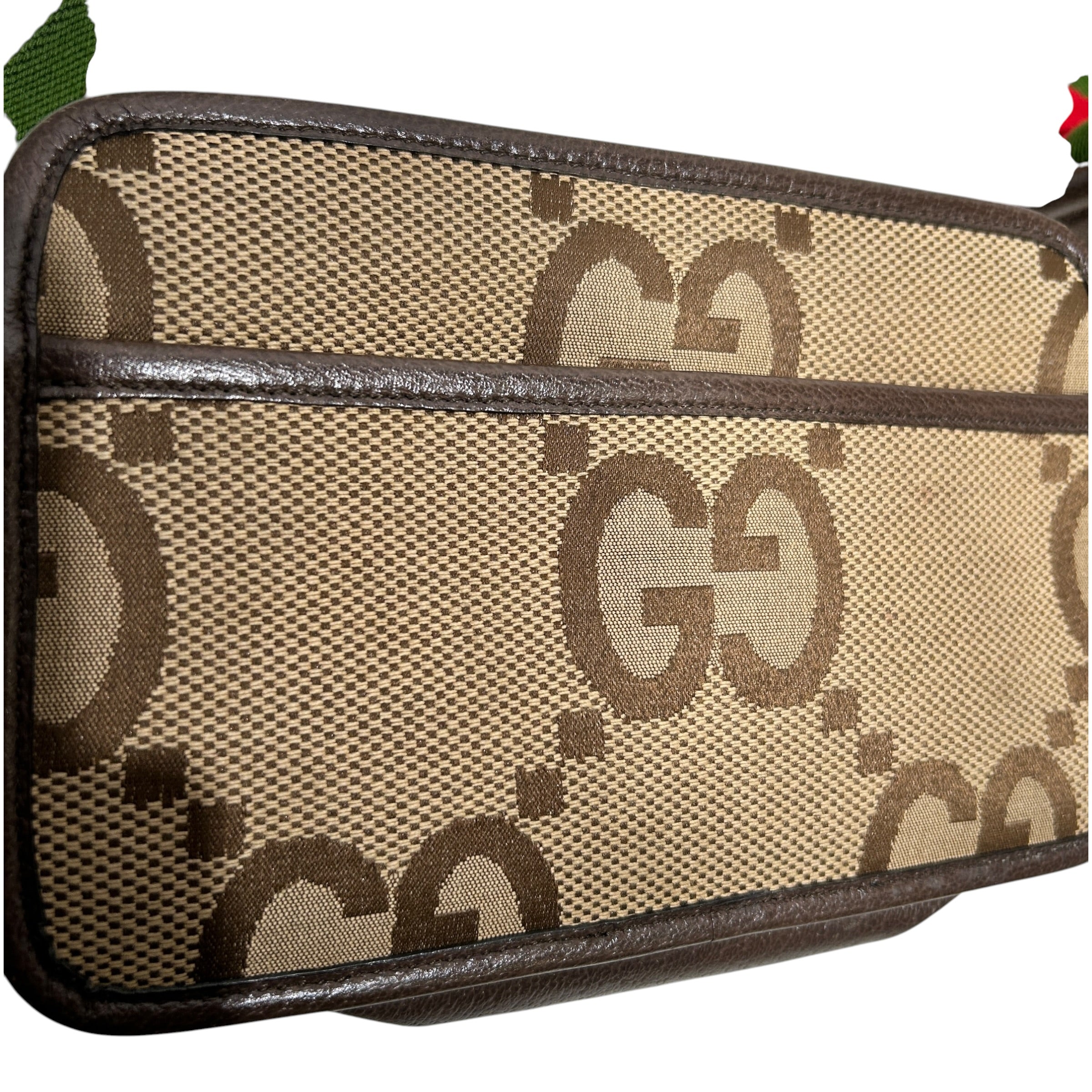 GUCCI/Cross Body Bag/Monogram/Leather/BRW/CANVAS JUMBO GG view 4
