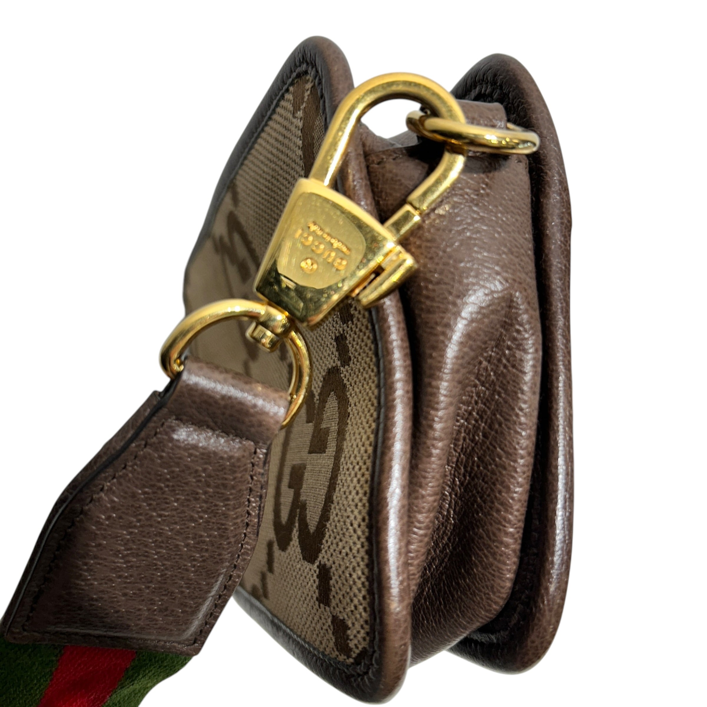 GUCCI/Cross Body Bag/Monogram/Leather/BRW/CANVAS JUMBO GG view 5