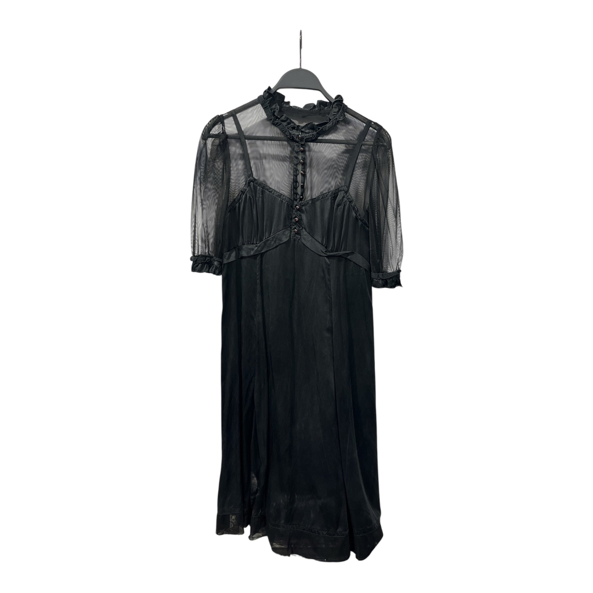 MARC JACOBS/SS Dress/6/Silk/BLK/SHEER TOP/FAUX CAMI, BUTTONS! view 1