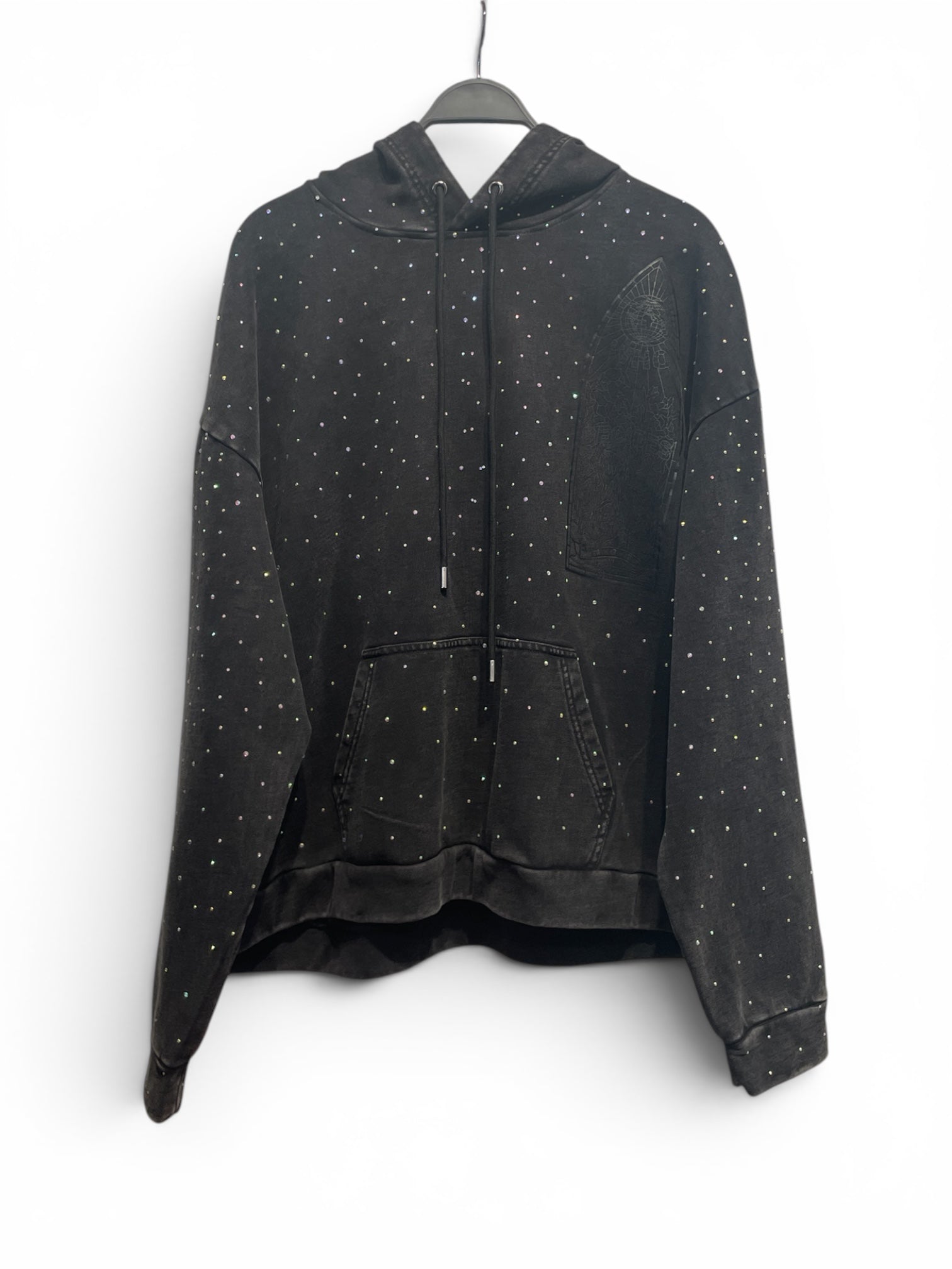 WHO DECIDES WAR/Hoodie/XL/Glitter/Cotton/BLK/Oversize/ view 1