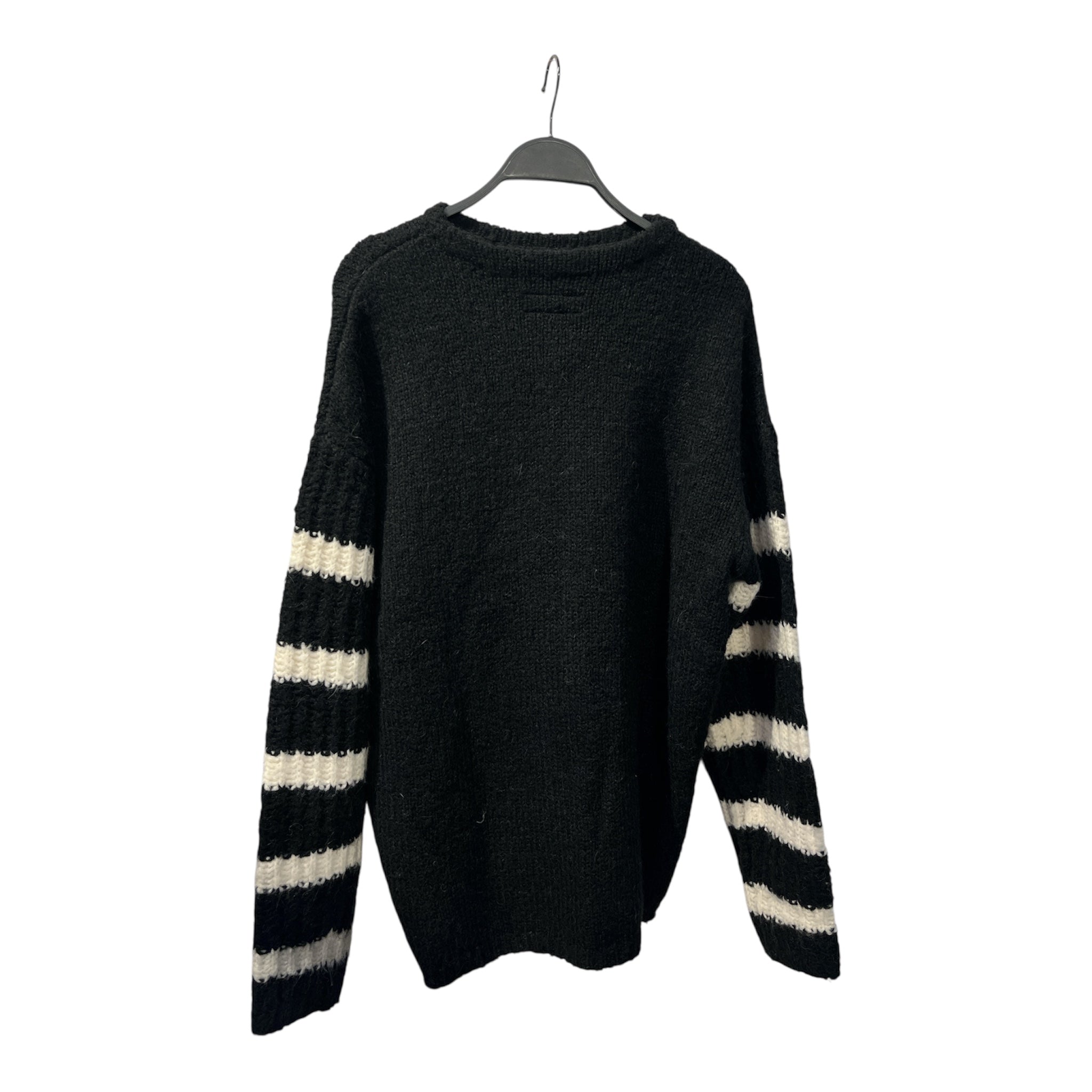 ALLSAINTS/Sweater/XS/Acrylic/BLK/whi stripes on sleeves view 1