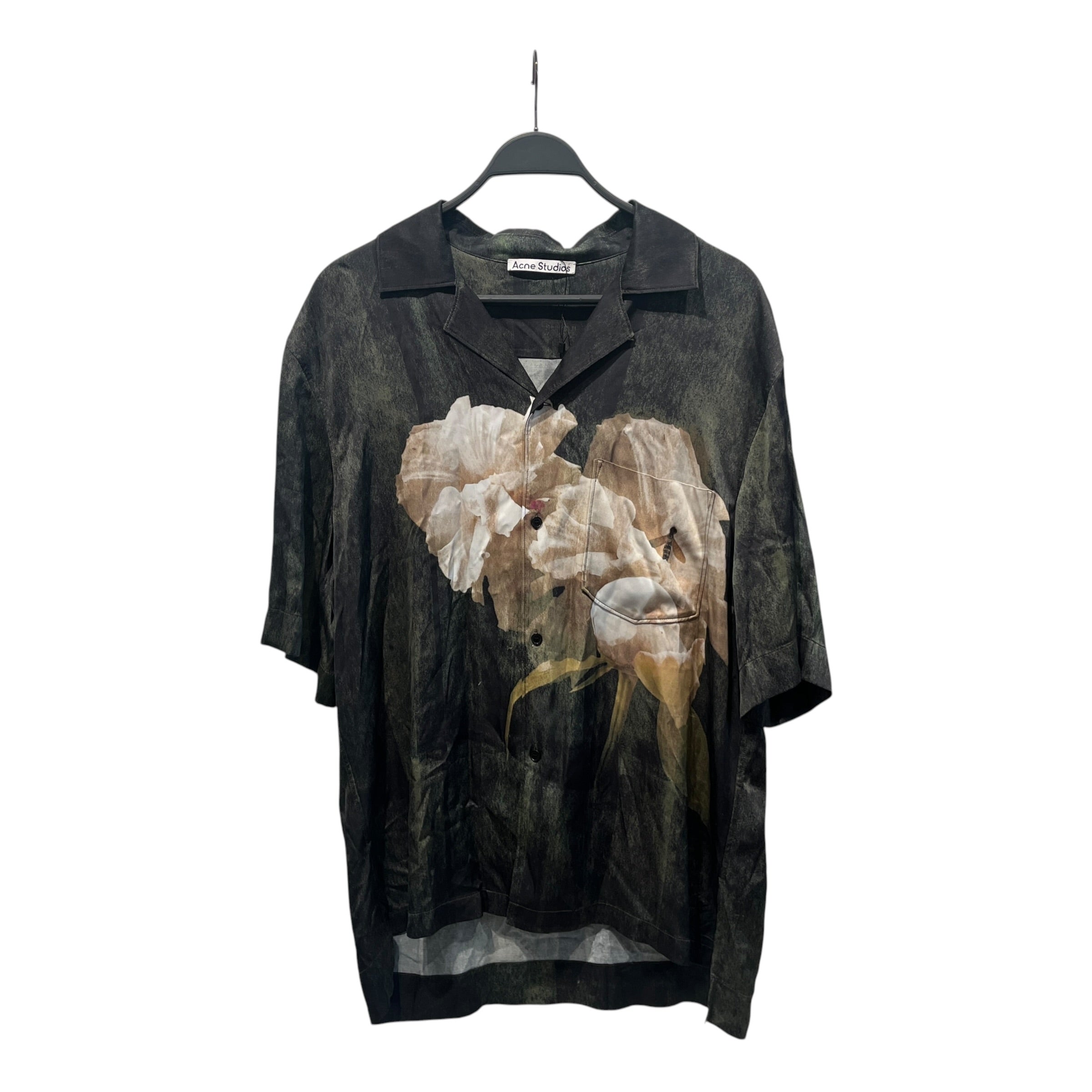 Acne Studios/SS Shirt/52/GRN/All Over Print/white roses w bee view 1