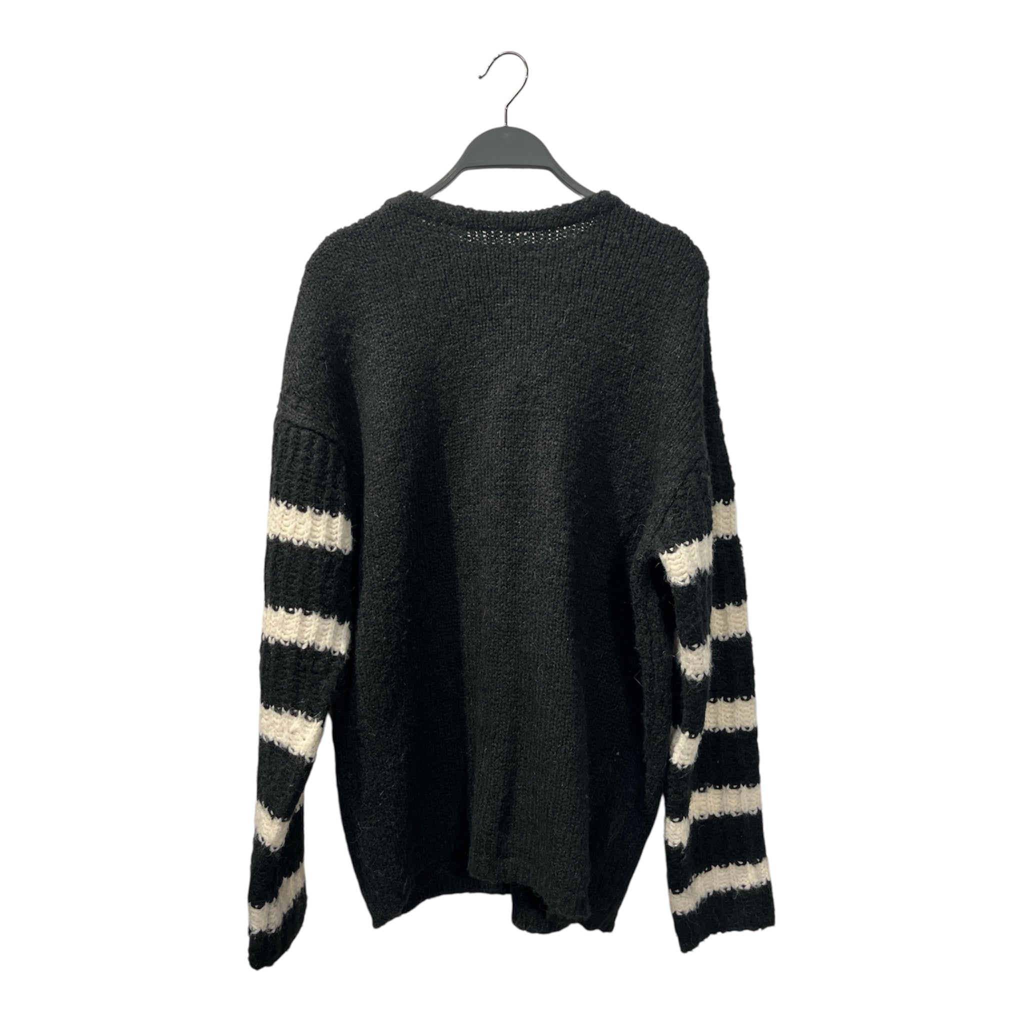 ALLSAINTS/Sweater/XS/Acrylic/BLK/whi stripes on sleeves view 2