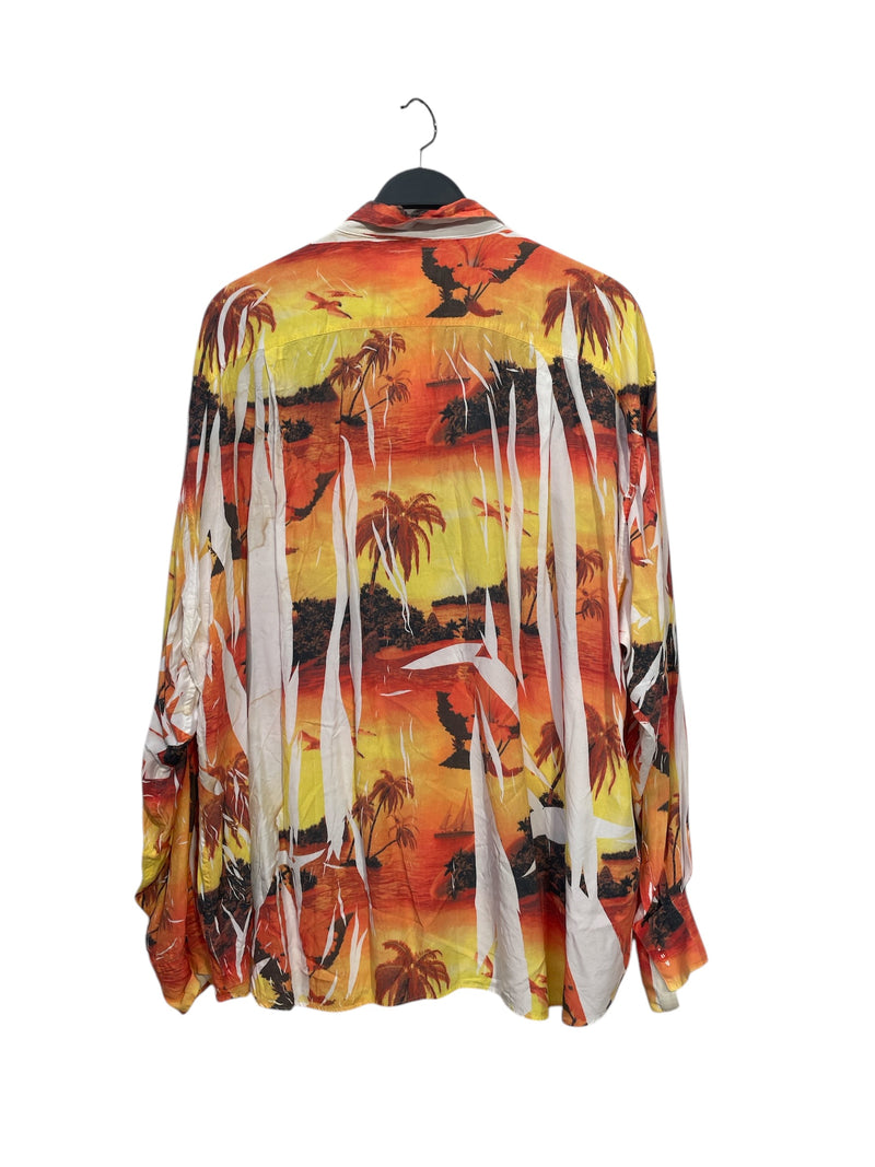 doublet/LS Shirt/L/Cotton/WHT/All Over Print/aloha shirt