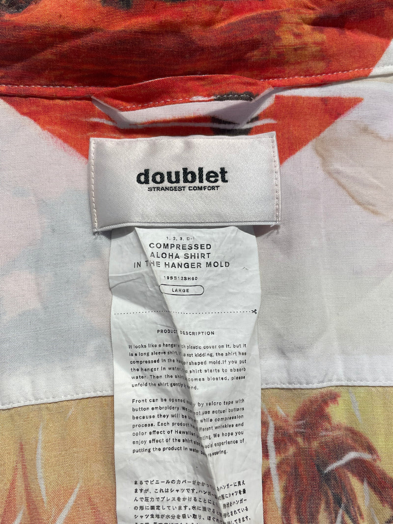 doublet/LS Shirt/L/Cotton/WHT/All Over Print/aloha shirt