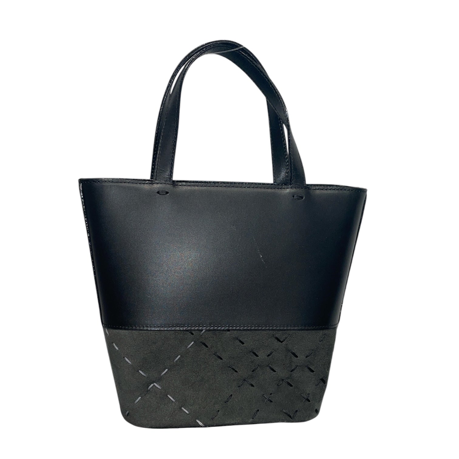 BURBERRY LONDON/Hand Bag/Leather/BLK/Panelled Bucket Handle Bag view 2