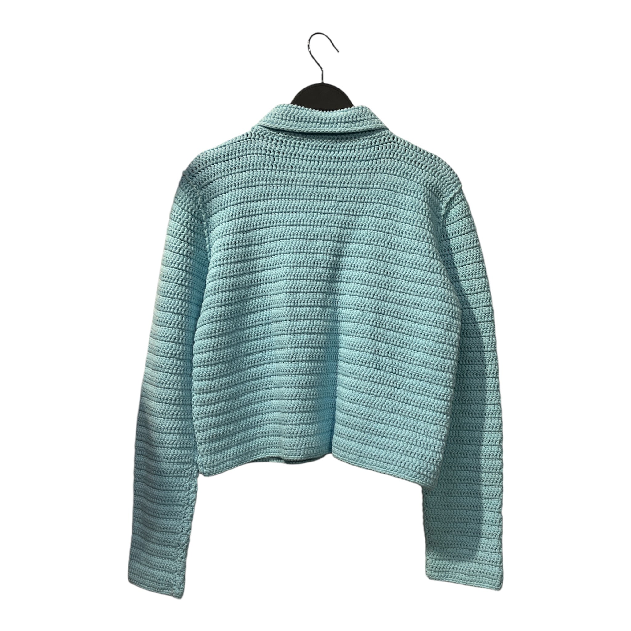 BURBERRY LONDON/Heavy Sweater/M/Cotton/BLU/CROPPED KNIT BLAZER 4 POCKET view 2
