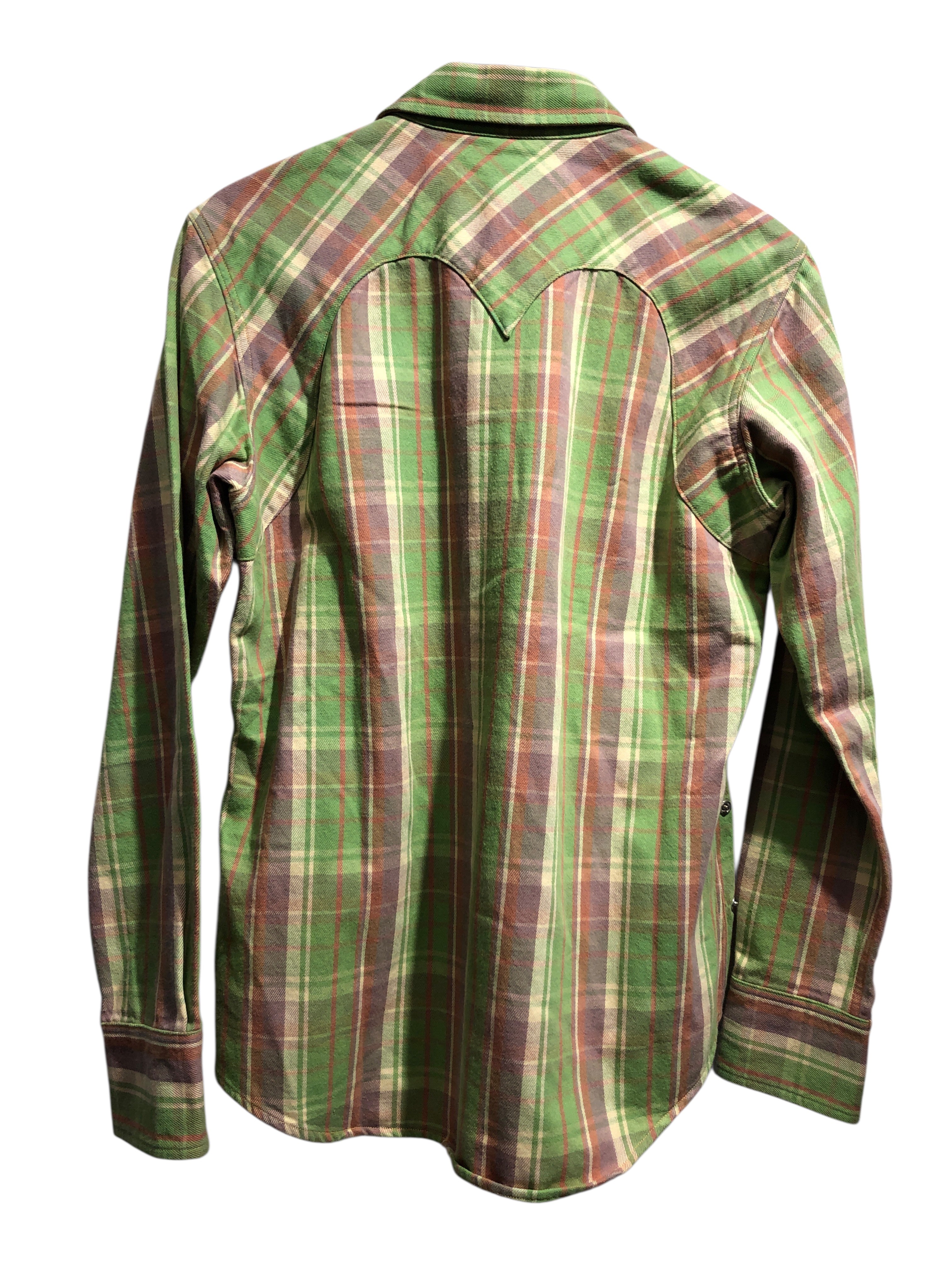 KAPITAL/LS Shirt/2/Cotton/GRN/Plaid/AVACADO BUTTON UP view 2