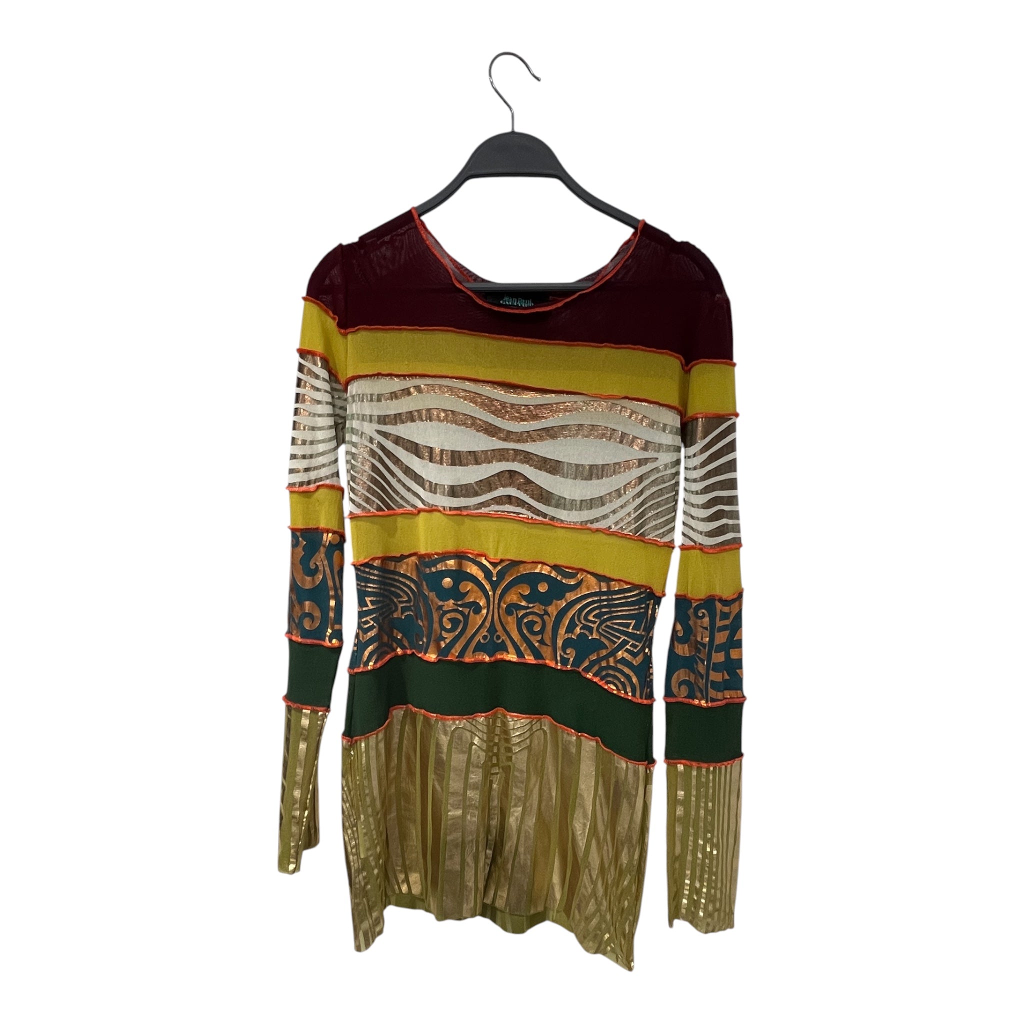 Jean Paul Gaultier/LS T-Shirt/All Over Print/Polyester/MLT/High Neck/s/s '96 cyberbaba mesh shirt view 1