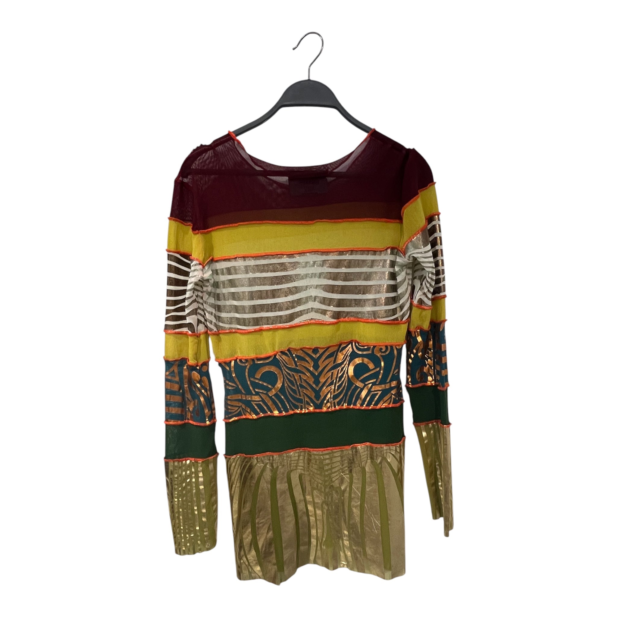 Jean Paul Gaultier/LS T-Shirt/All Over Print/Polyester/MLT/High Neck/s/s '96 cyberbaba mesh shirt view 2