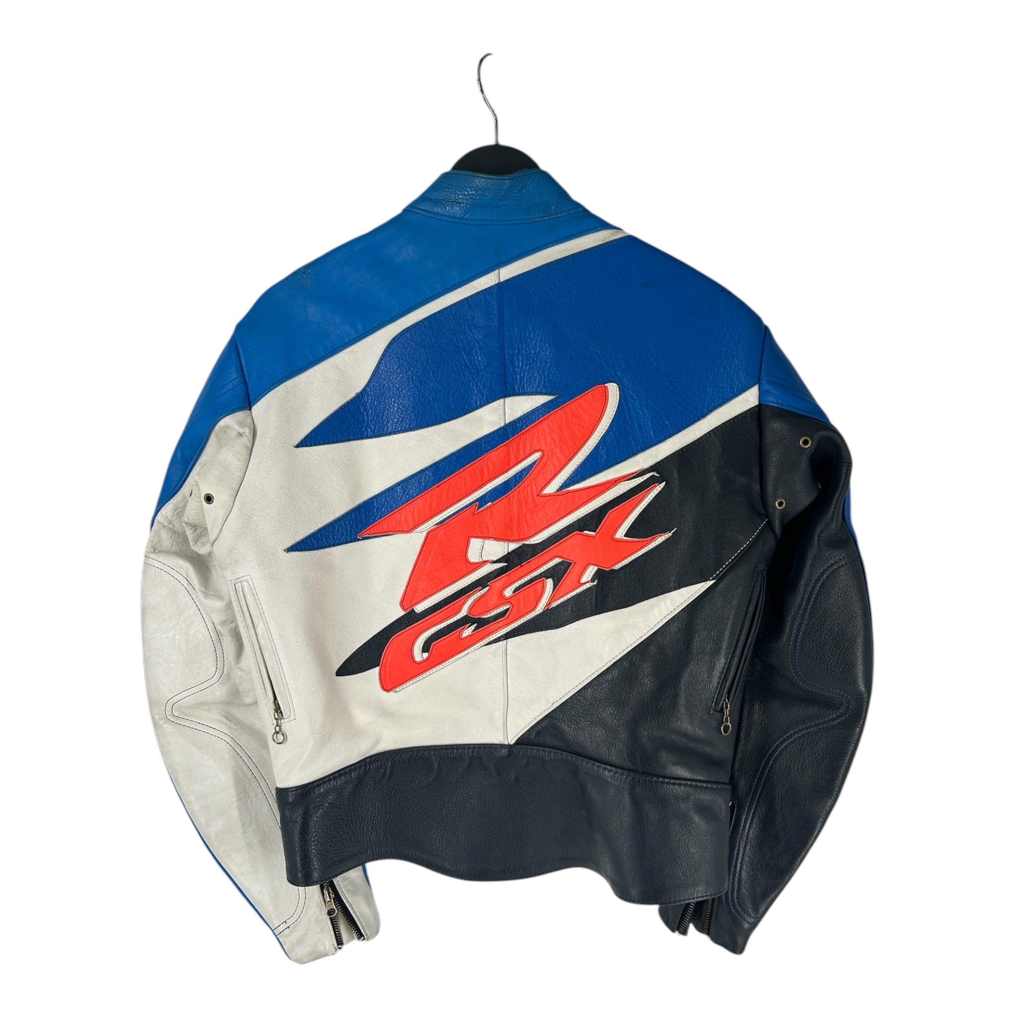VANSON/SUZUKI/Leather Jkt/40/Leather/BLU/orange r on front view 2