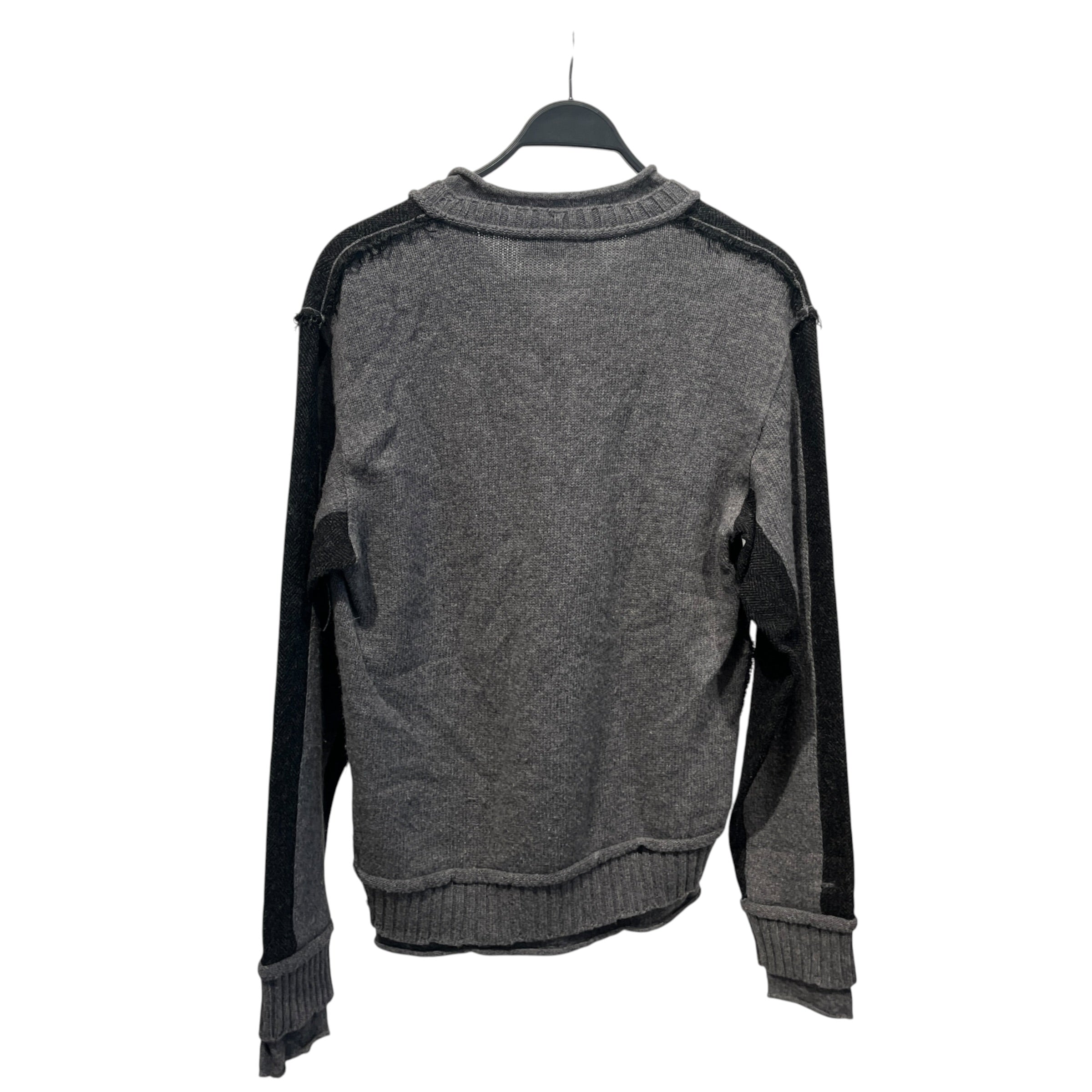 DOLCE&GABBANA/Sweater/48/Wool/GRY/v/neck 2toned grey/inside out view 2