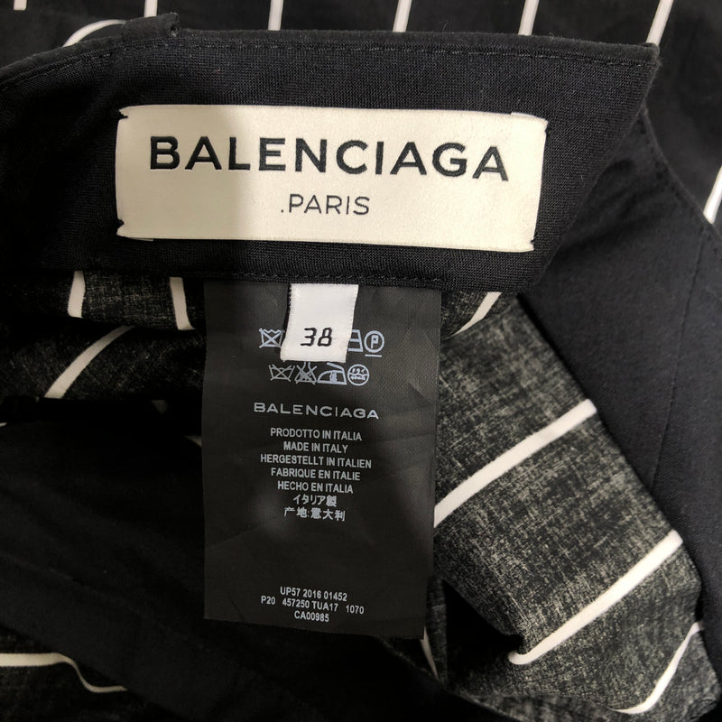 BALENCIAGA/Wide Leg Pants/38/Stripe/Cotton/BLK/