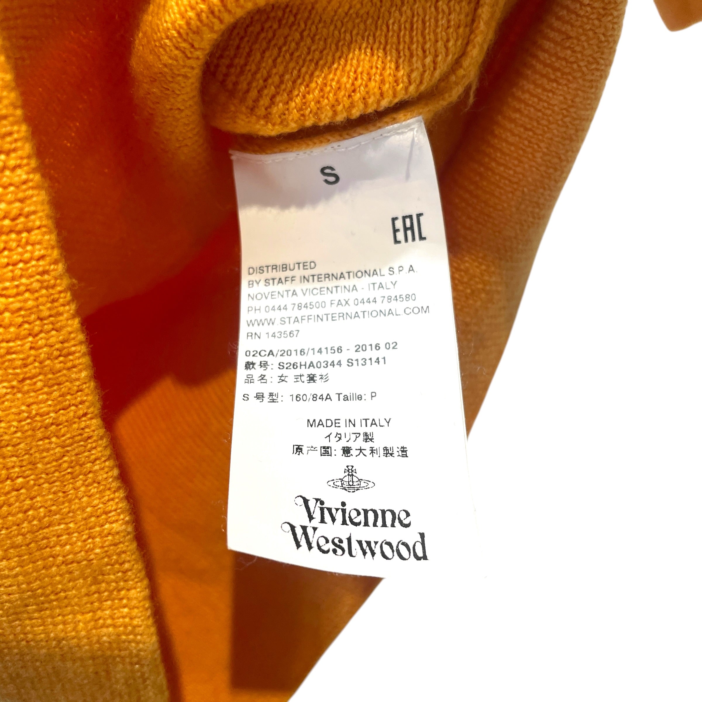 Vivienne Westwood/Cut & Sew/S/Wool/YEL/Mini Logo Sweater view 2