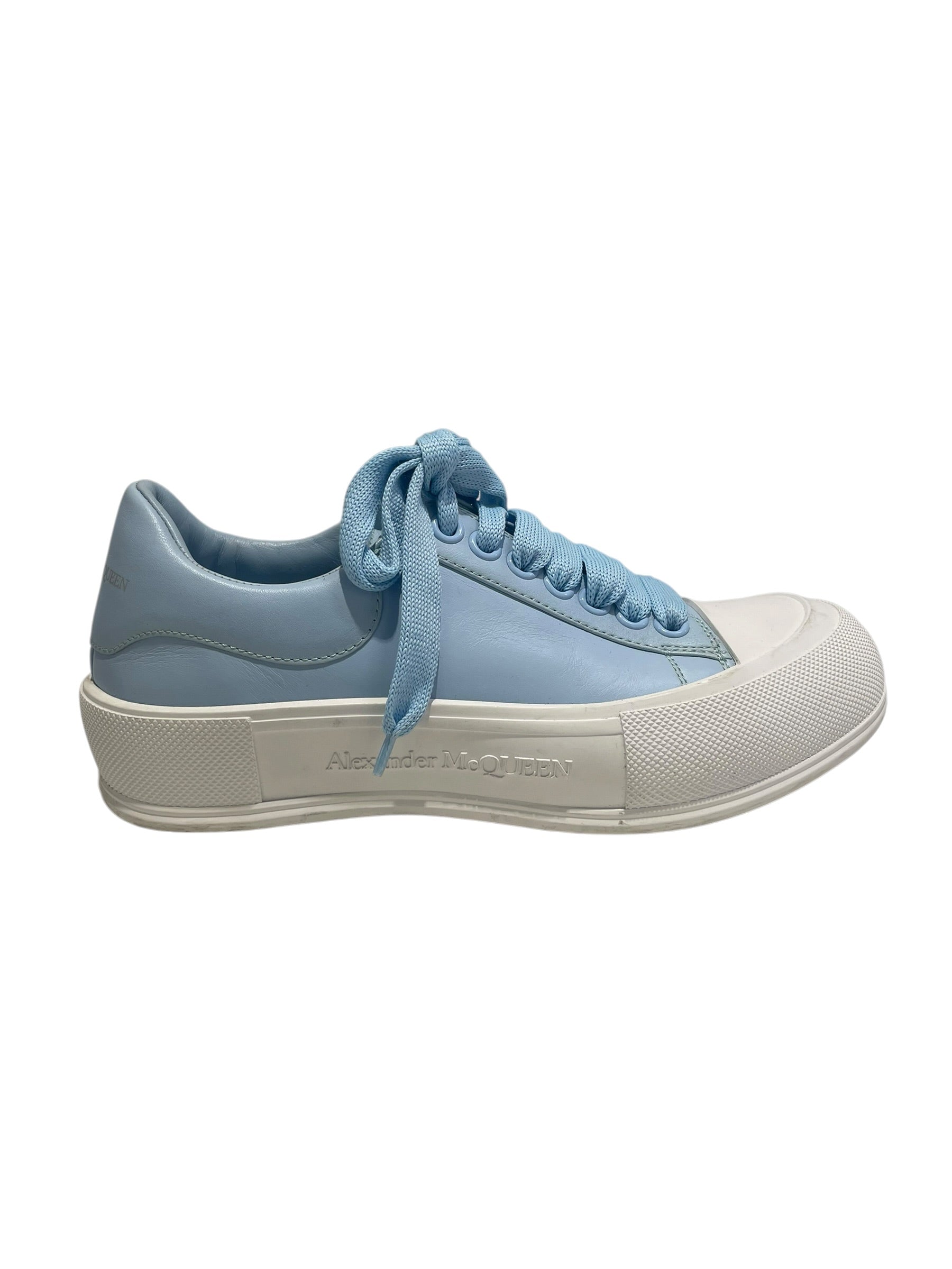 Alexander McQueen/Low-Sneakers/EU 38.5/Leather/BLU/TRAINERS/BABY BLUE view 2