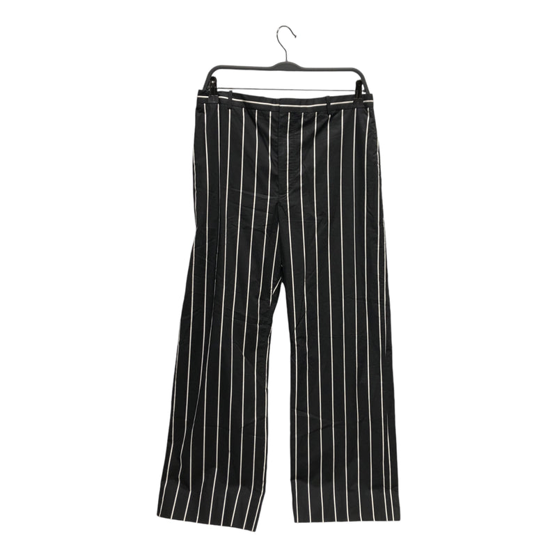 BALENCIAGA/Wide Leg Pants/38/Stripe/Cotton/BLK/