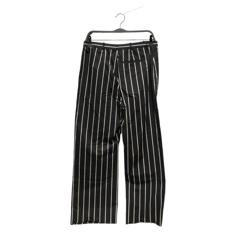 BALENCIAGA/Wide Leg Pants/38/Stripe/Cotton/BLK/