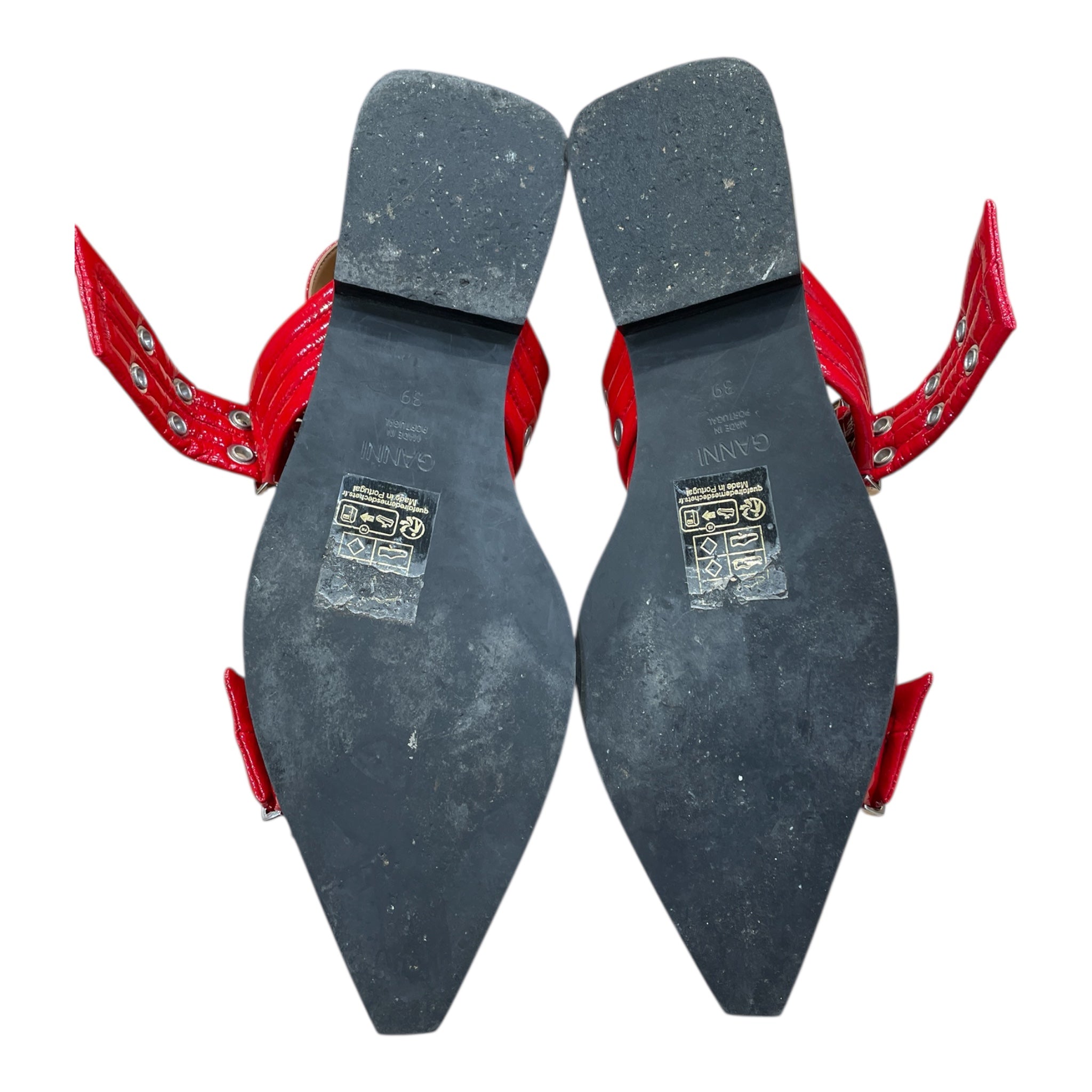 GANNI/Flat Shoes/US 7.5/RED/silver buckle ballet flat view 4