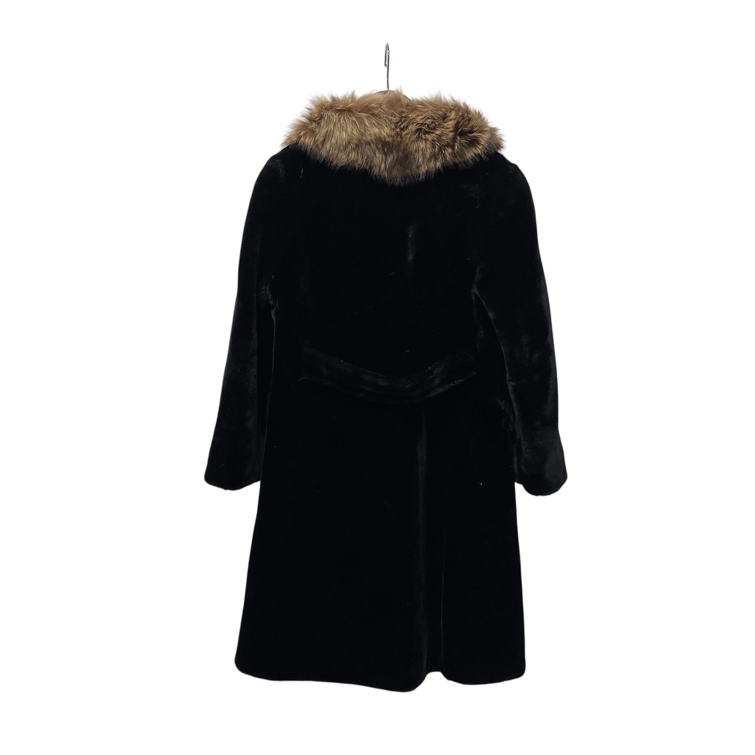 Vintage/Coat/Fur/BLK/BLK W/ BRW FUR COLLAR view 2